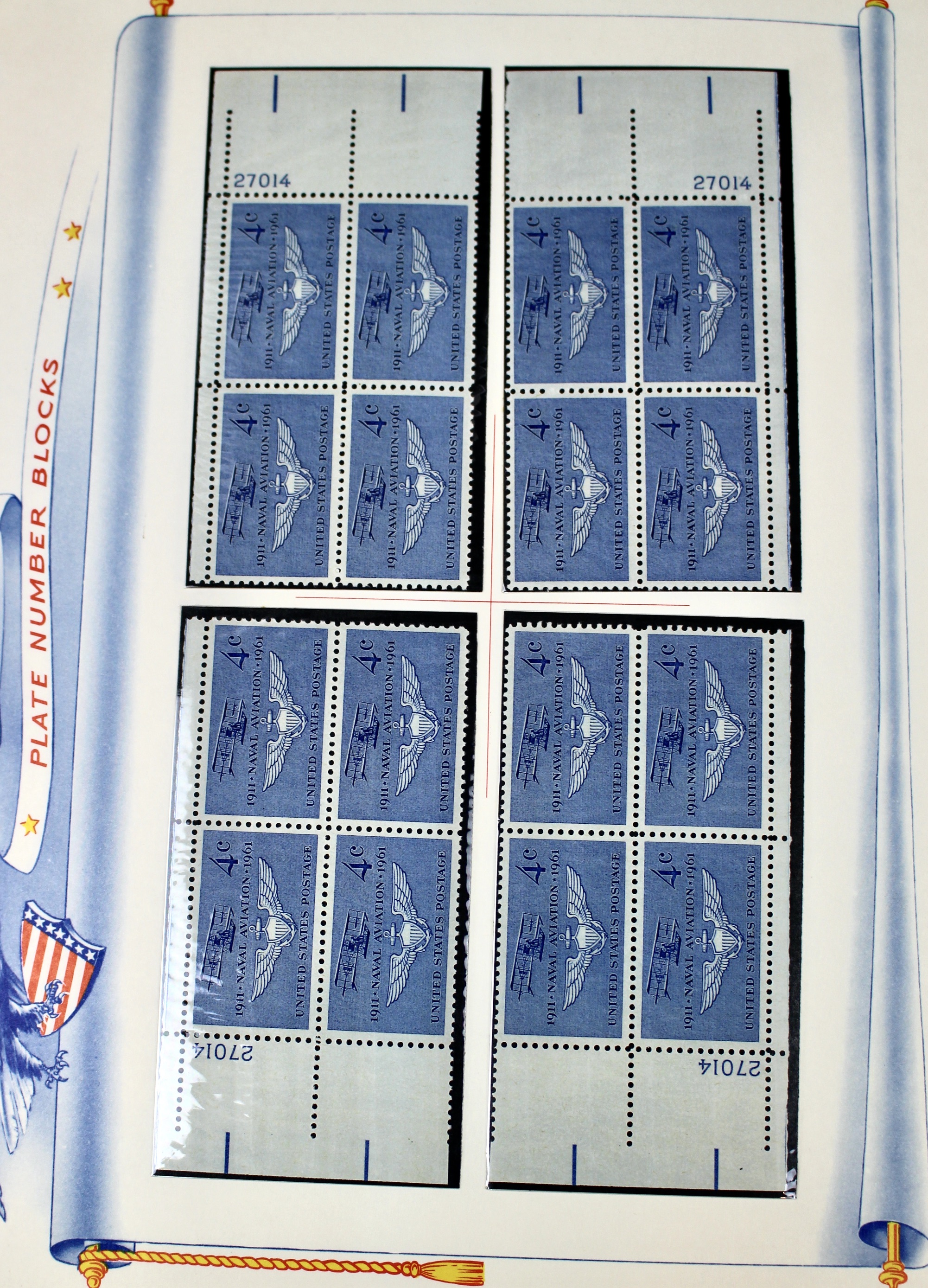 U.S. Plate Block Collection from the 1950's and 1960's
