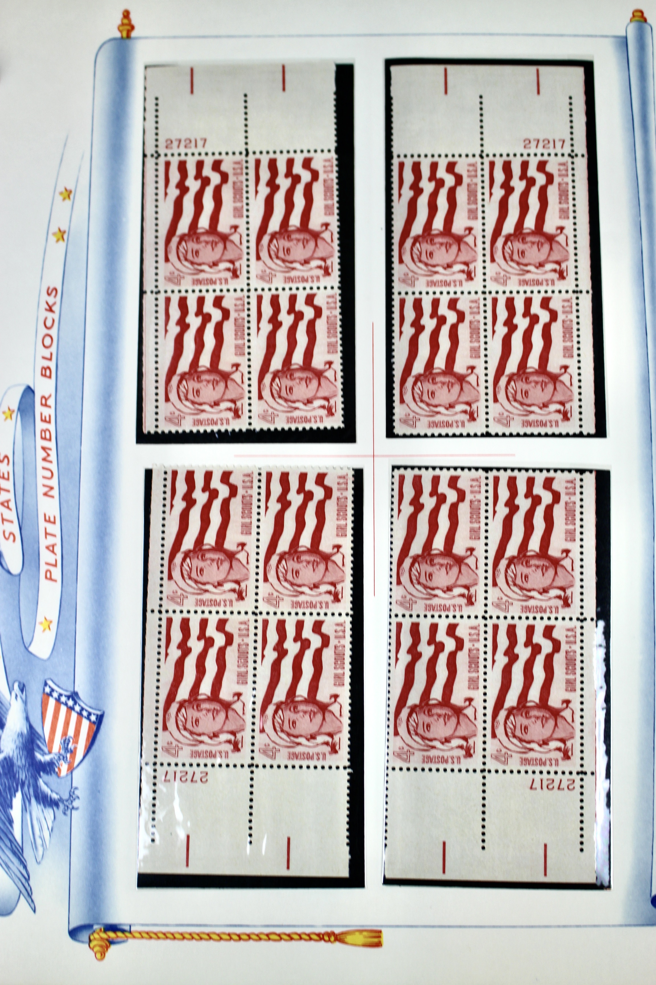 U.S. Plate Block Collection from the 1950's and 1960's
