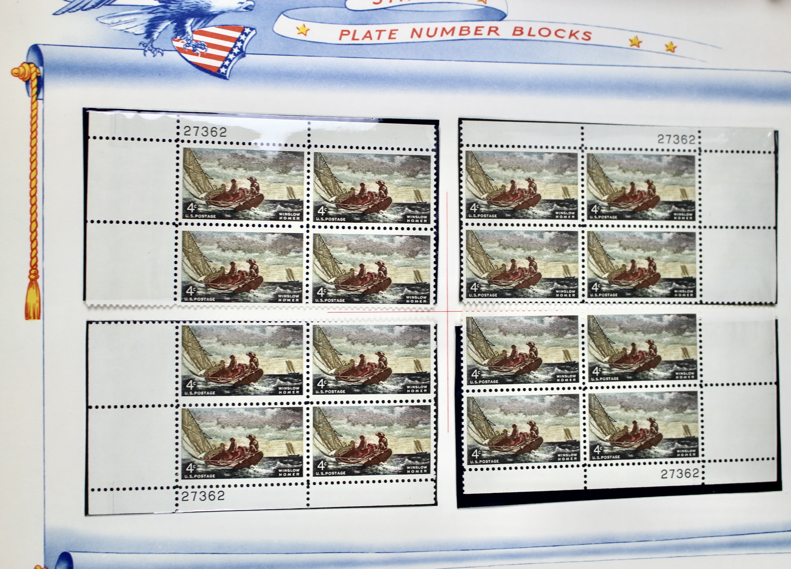 U.S. Plate Block Collection from the 1950's and 1960's