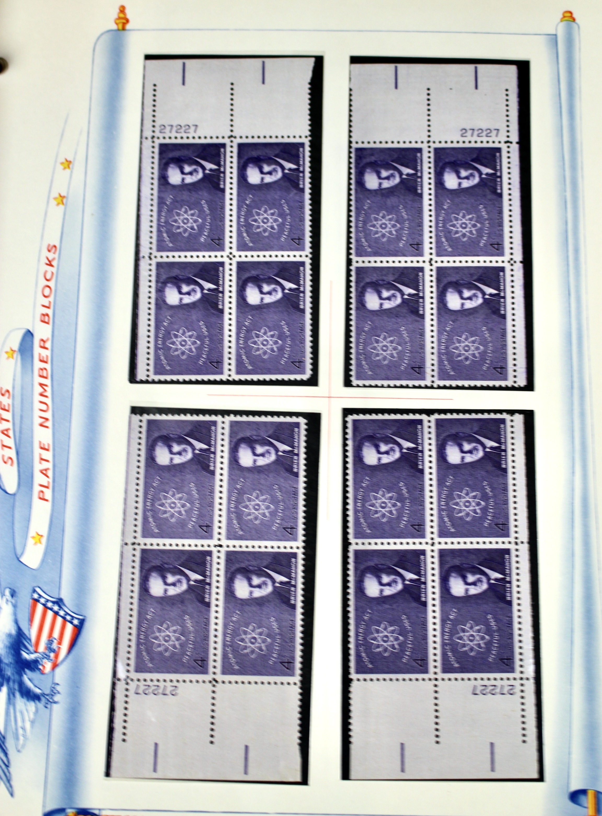 U.S. Plate Block Collection from the 1950's and 1960's