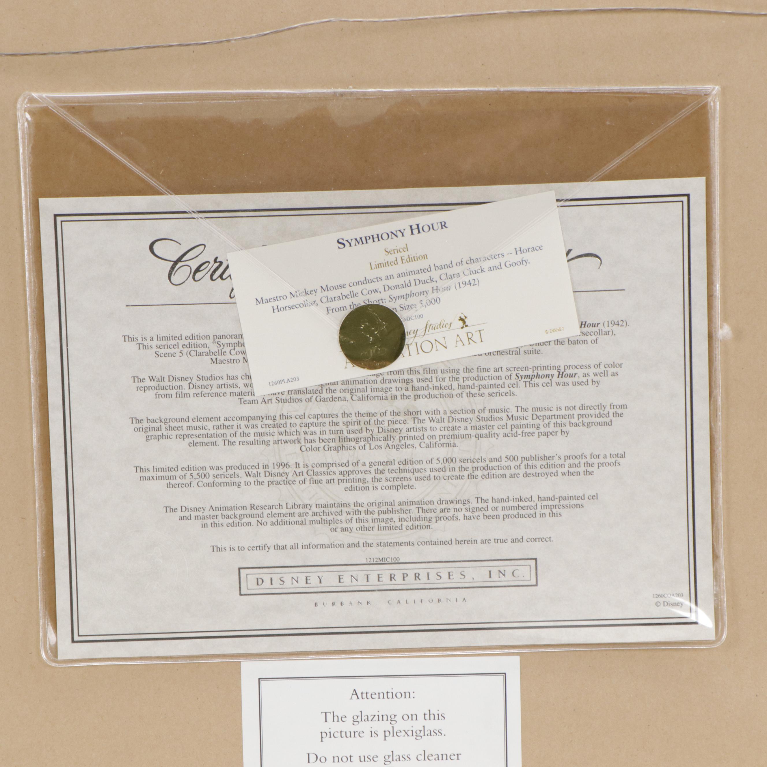 Disney Mickey Mouse Sericel "Symphony Hour," 1996