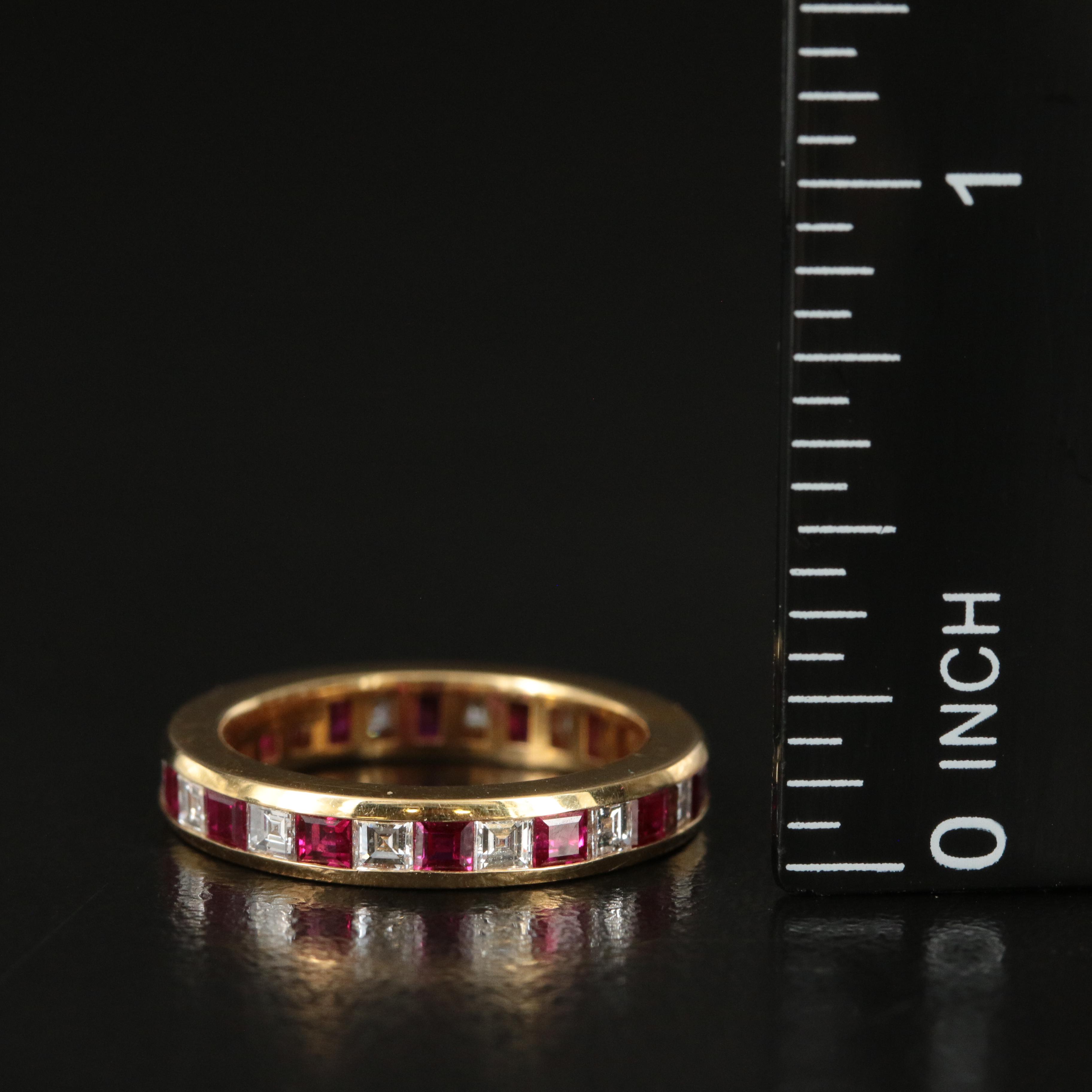 Tiffany & Co. 18K Ruby and 0.98 CTW Diamond Eternity Band