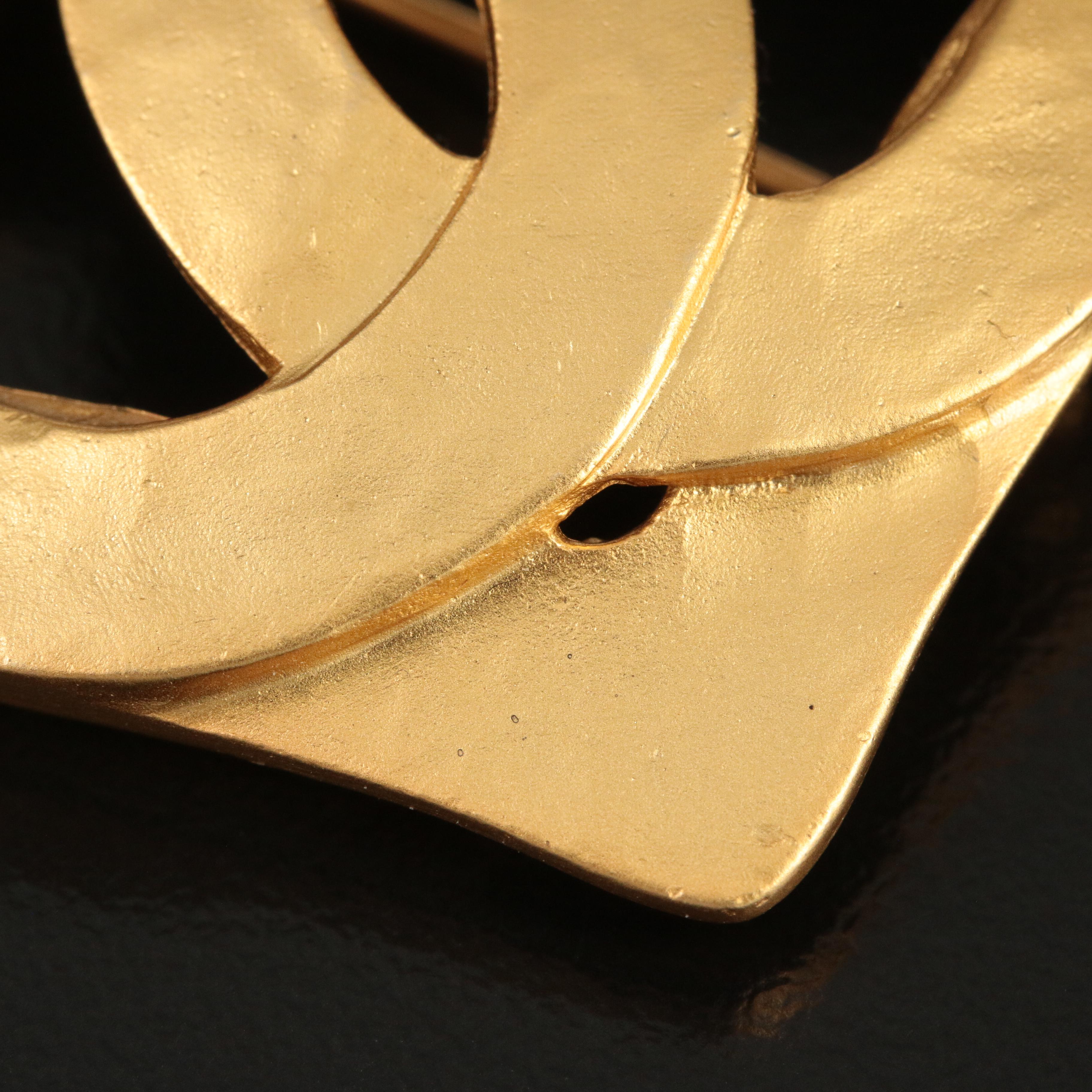 Chanel CC Logo Cut-Out Heart Brooch Spring 1995