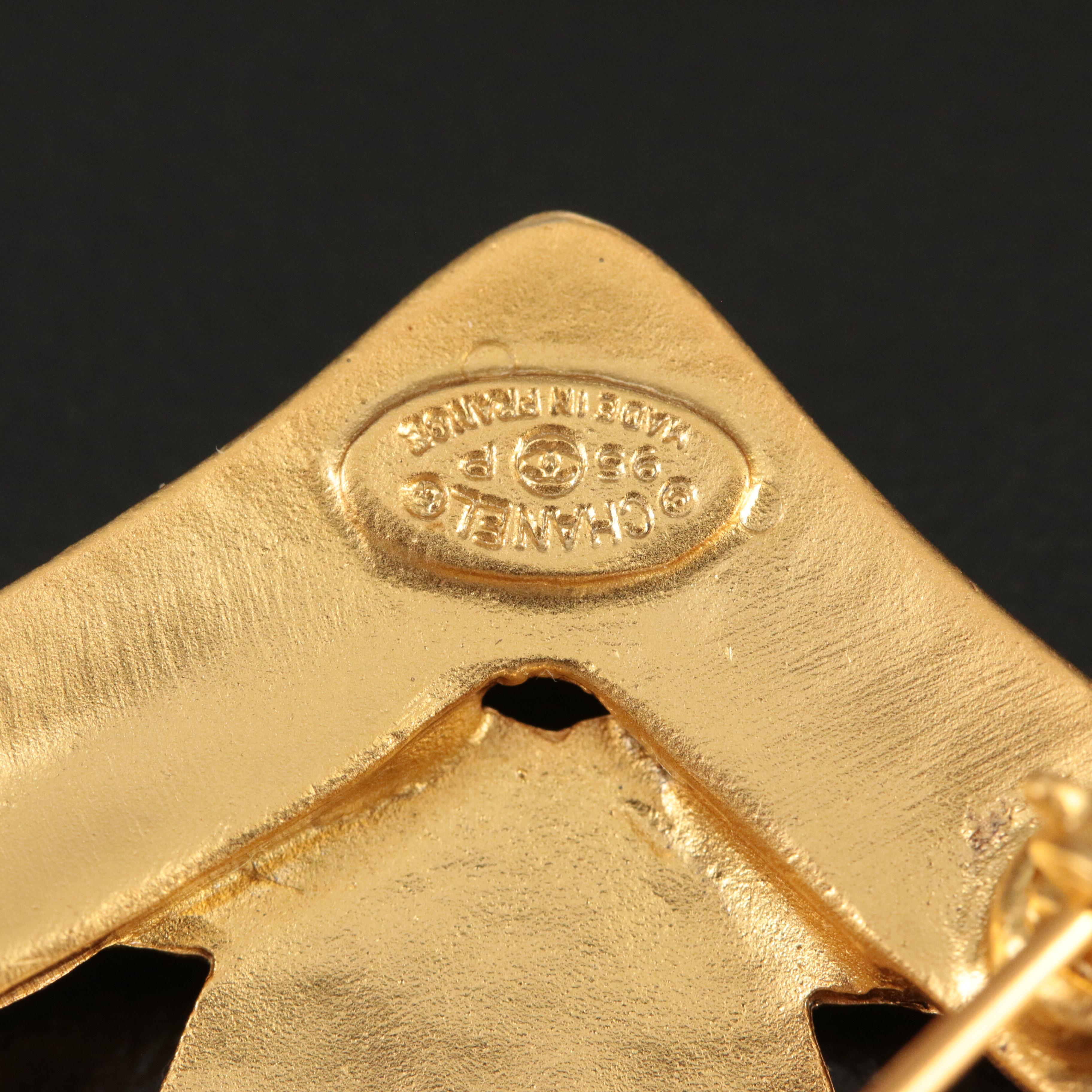 Chanel CC Logo Cut-Out Heart Brooch Spring 1995