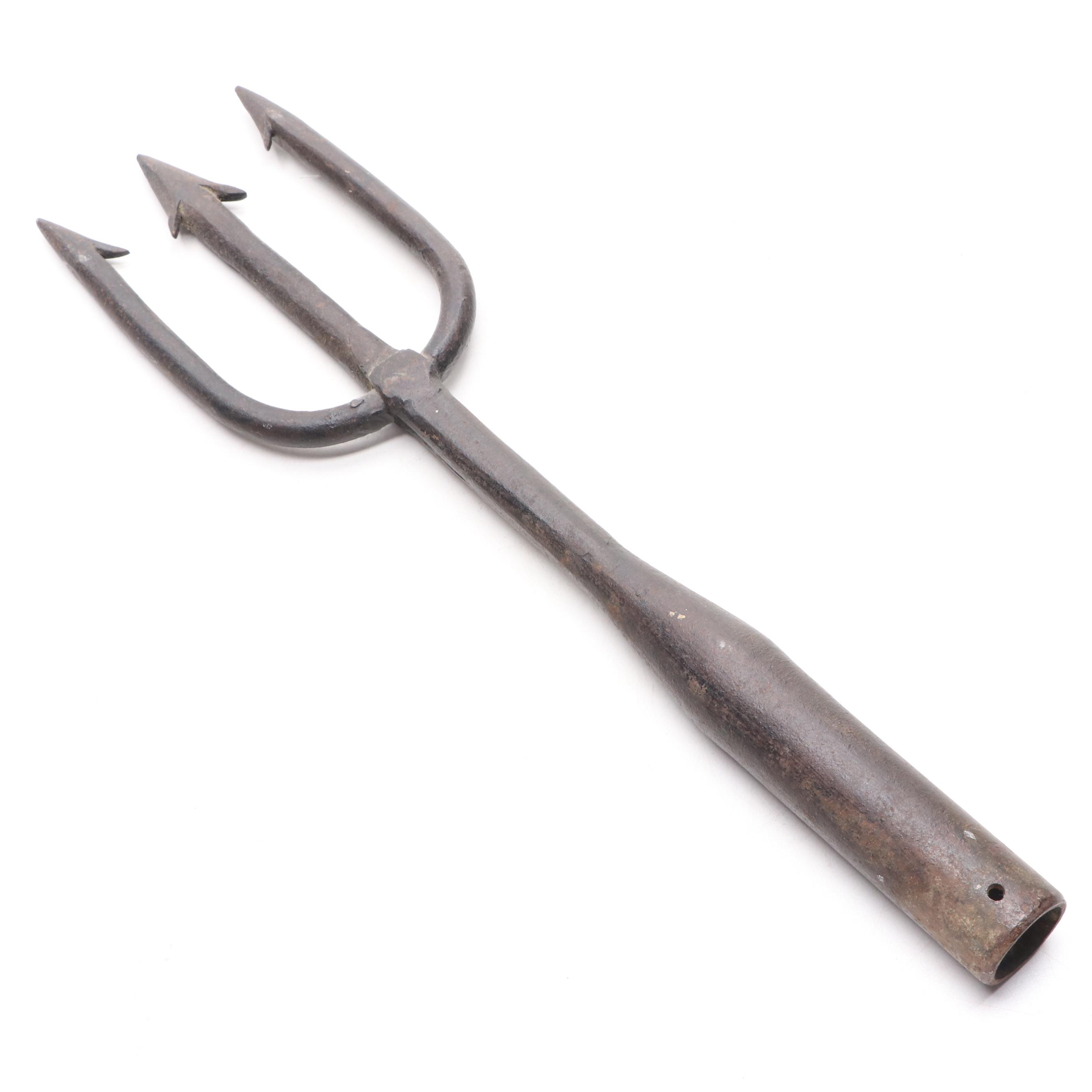 Metal Spiked Wooden Mace with Cast Metal Trident Head