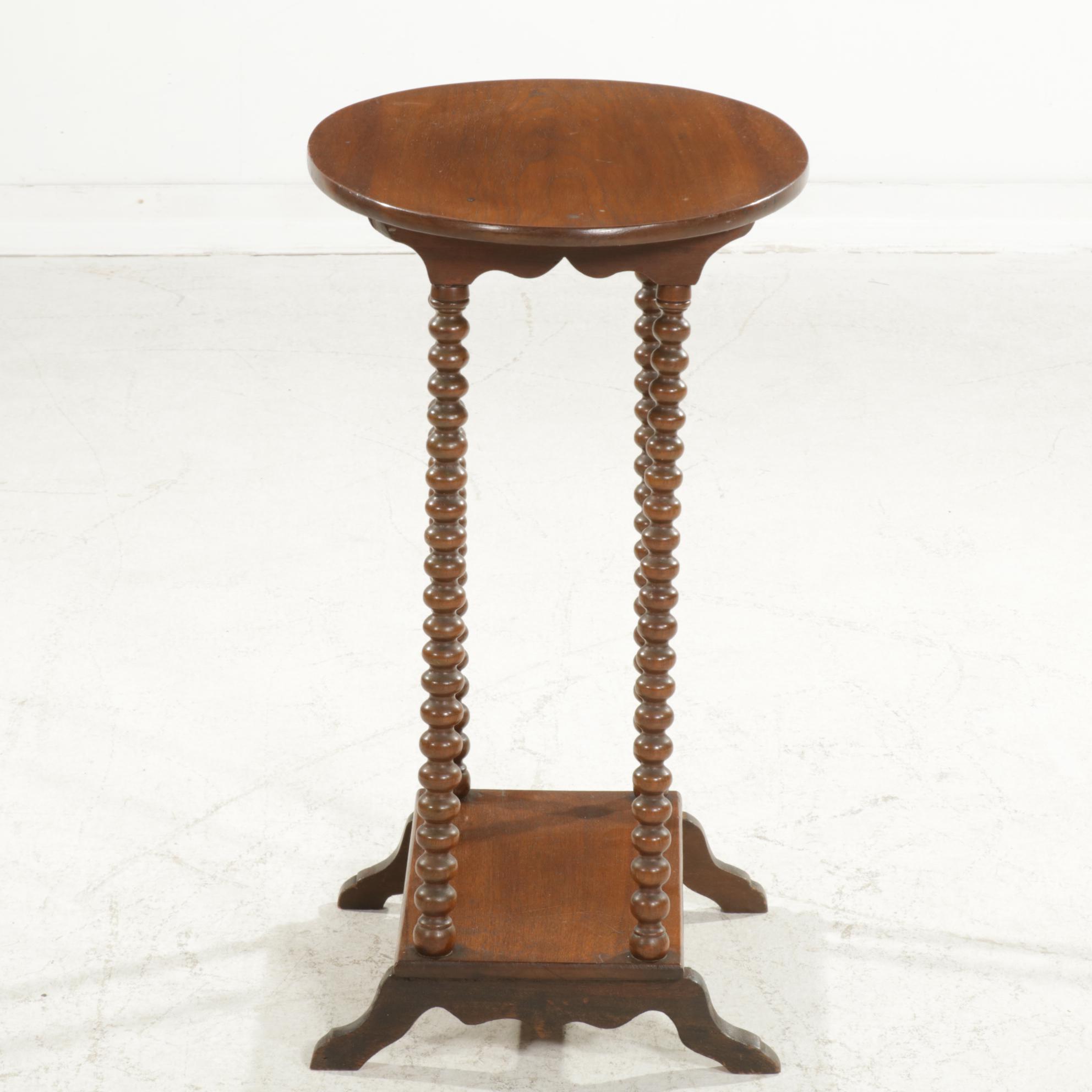 Victorian Walnut Spool-Turned Side Table, Late 19th Century