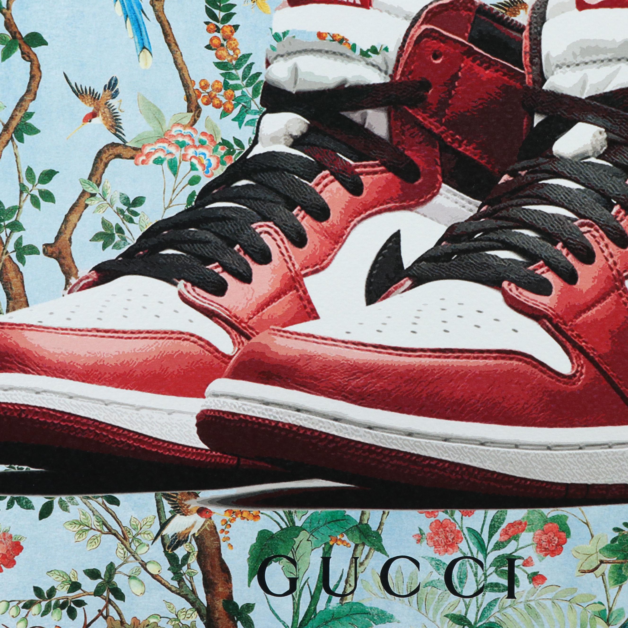 Death NYC Pop Art Graphic Print of Nike Air Jordan x Gucci