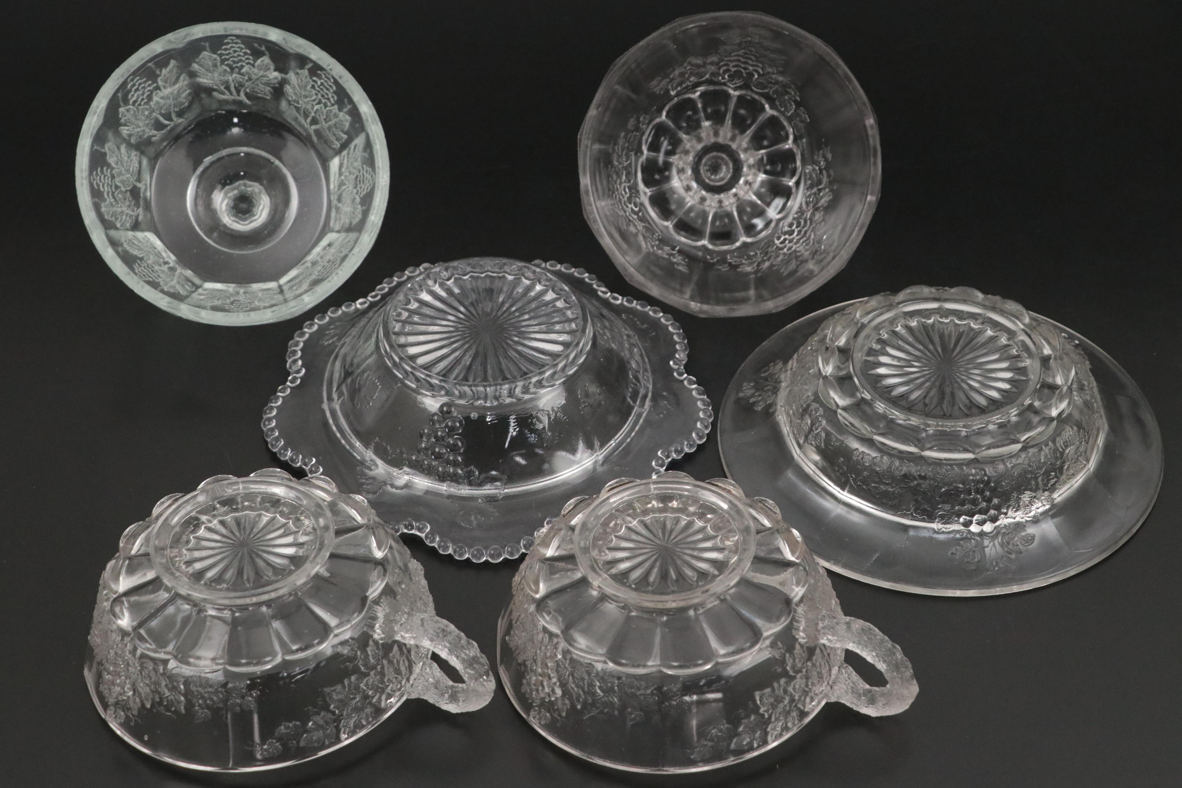 Westmoreland Glass Paneled Grape with Daisy and Button and Other Glassware