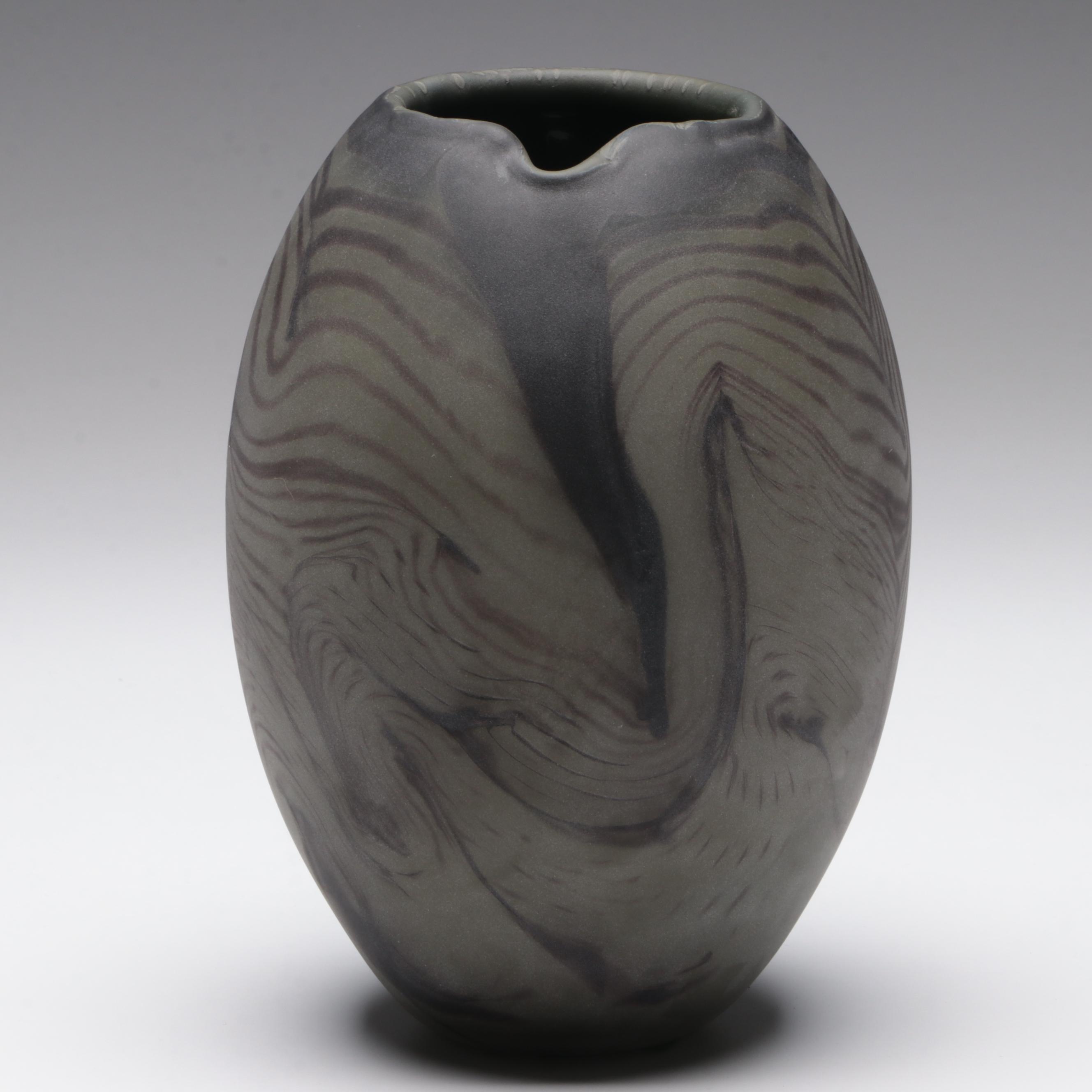 Signed Jim Antonius of Antonius Glass Studios Satin Glass Vase