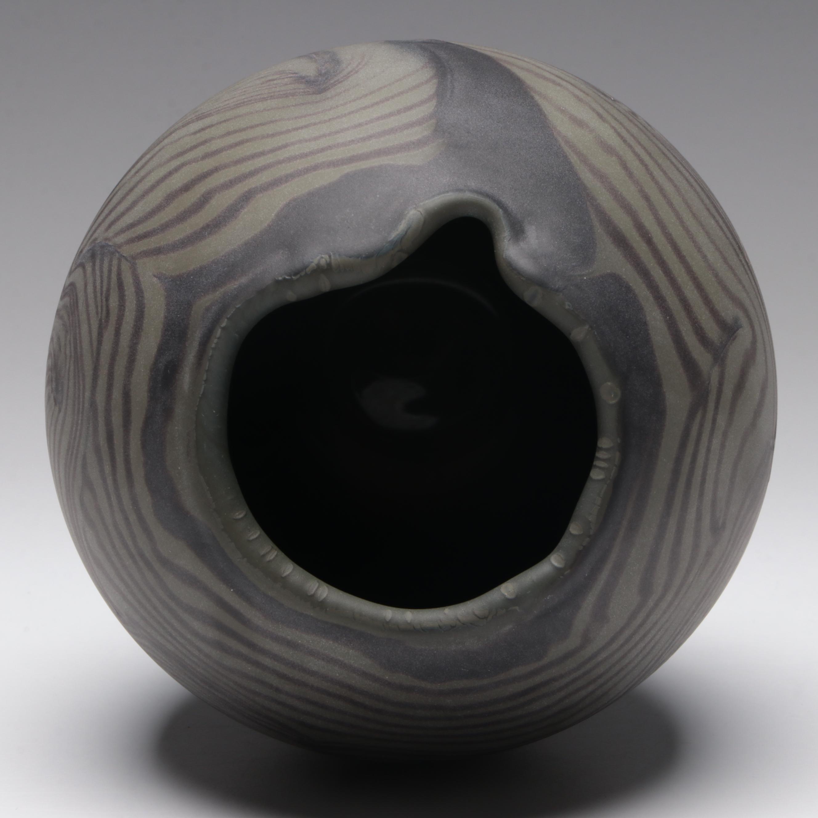 Signed Jim Antonius of Antonius Glass Studios Satin Glass Vase