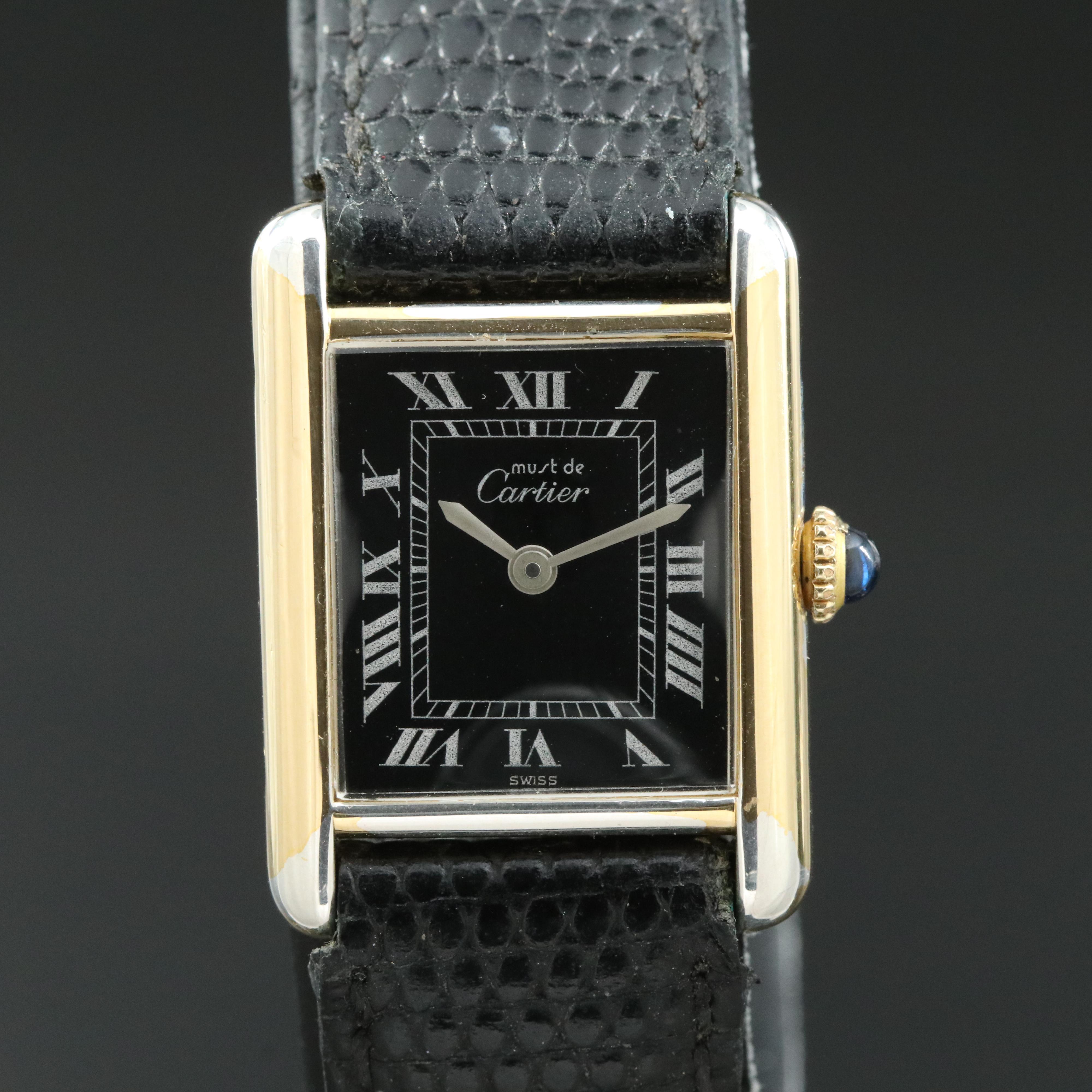 Cartier must de Cartier Vermeil Tank Manual Wind Watch