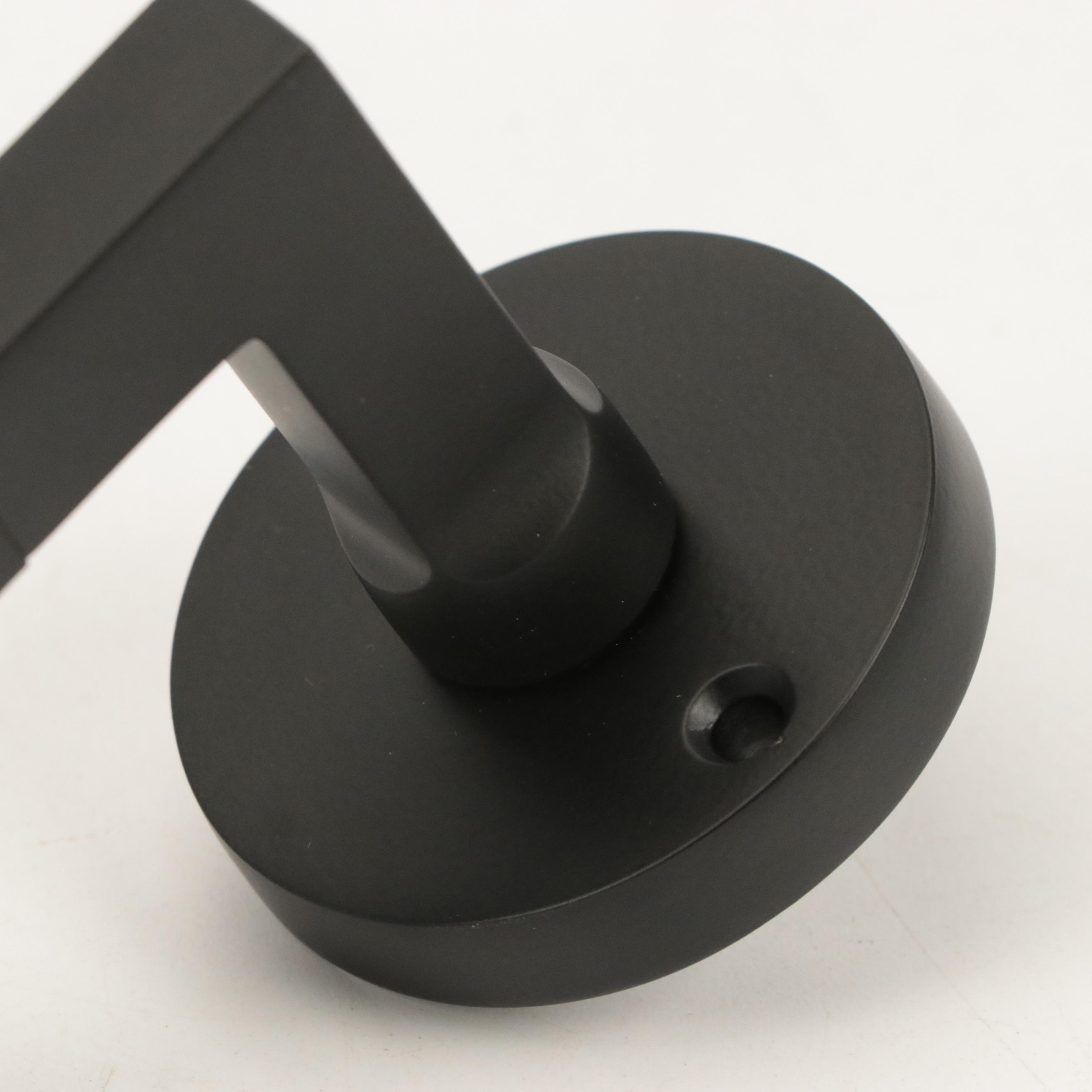 Matte Black Brass Interior Door Handles With Escutcheon Plates