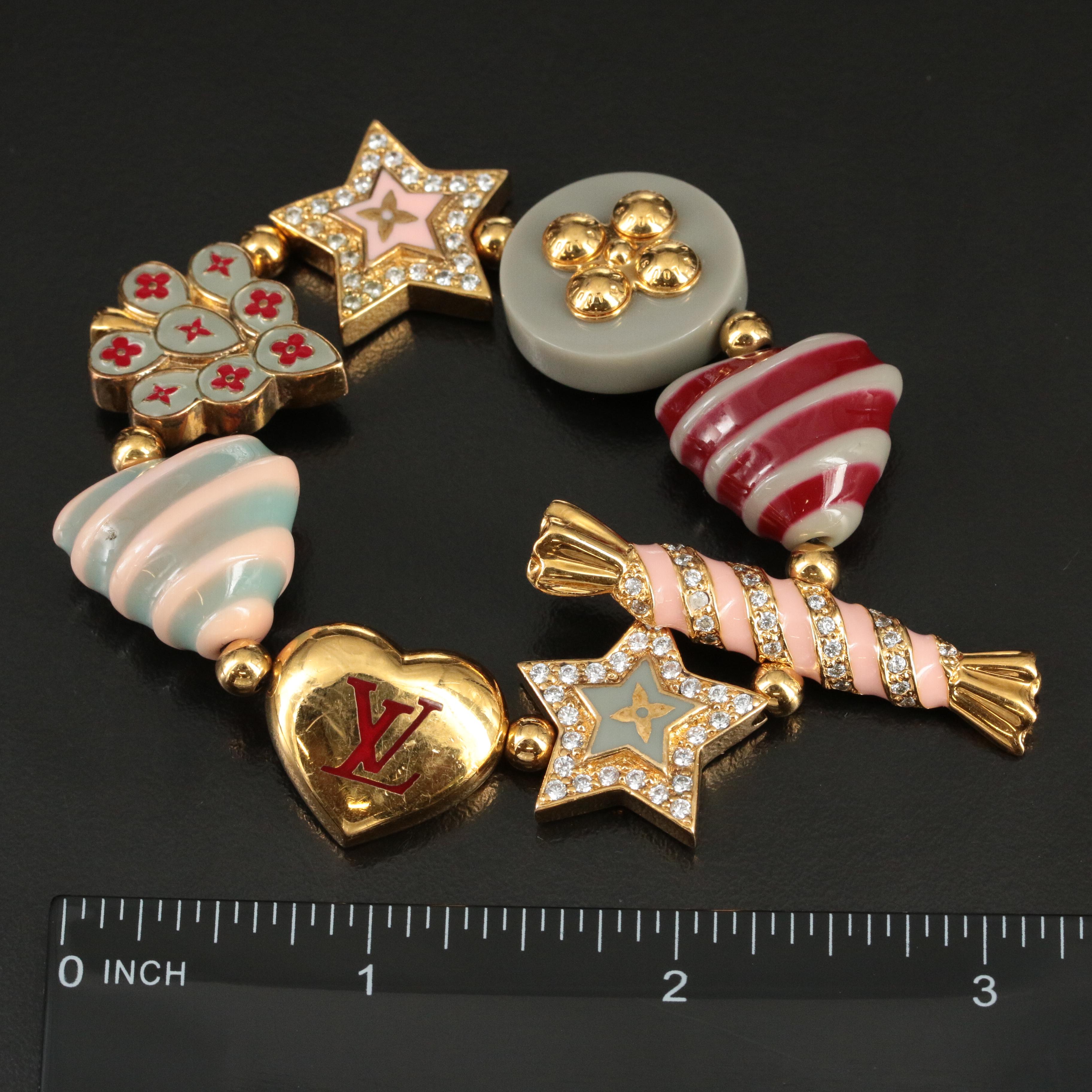 Louis Vuitton Candy Star Enamel and Glass Crystal Expandable Bracelet