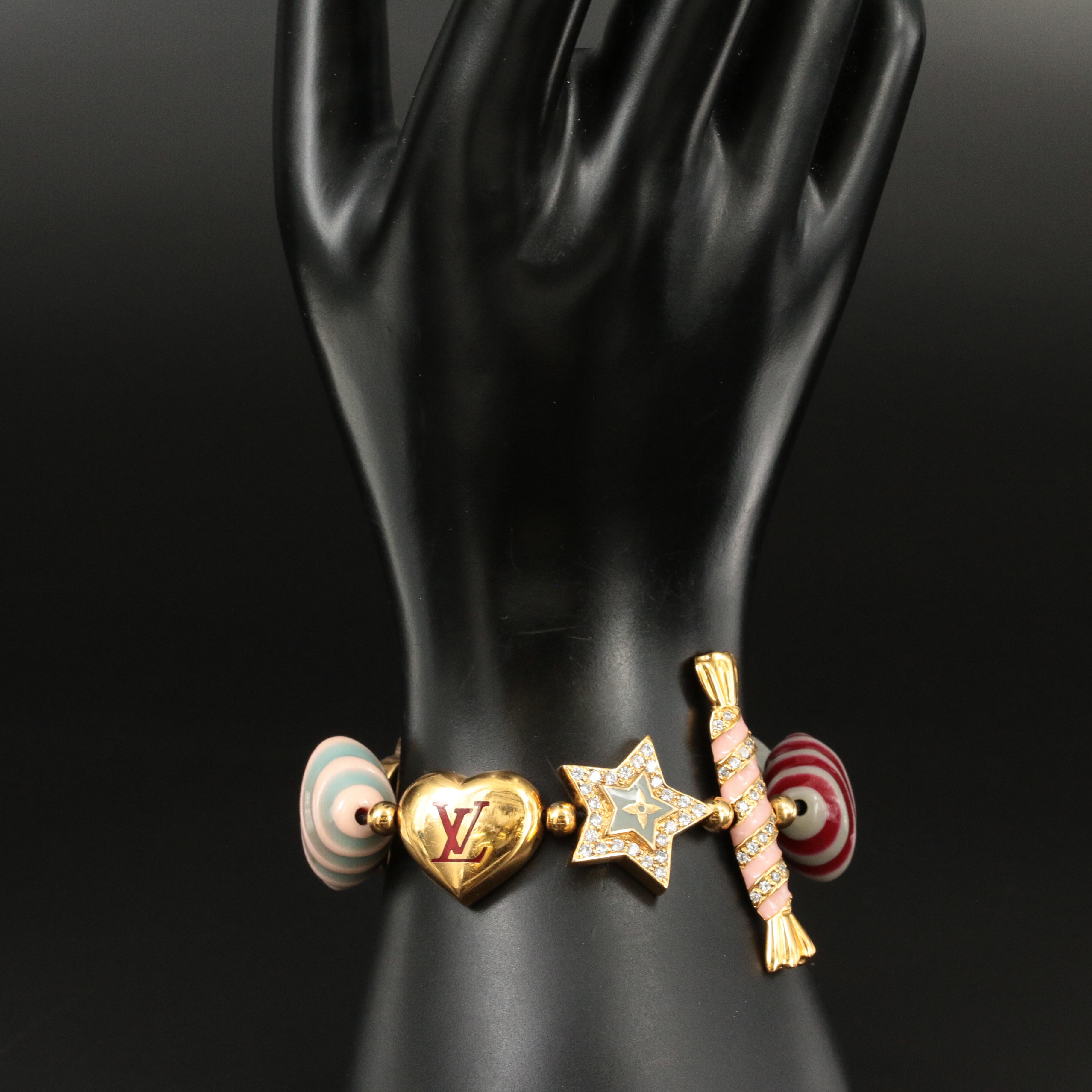 Louis Vuitton Candy Star Enamel and Glass Crystal Expandable Bracelet