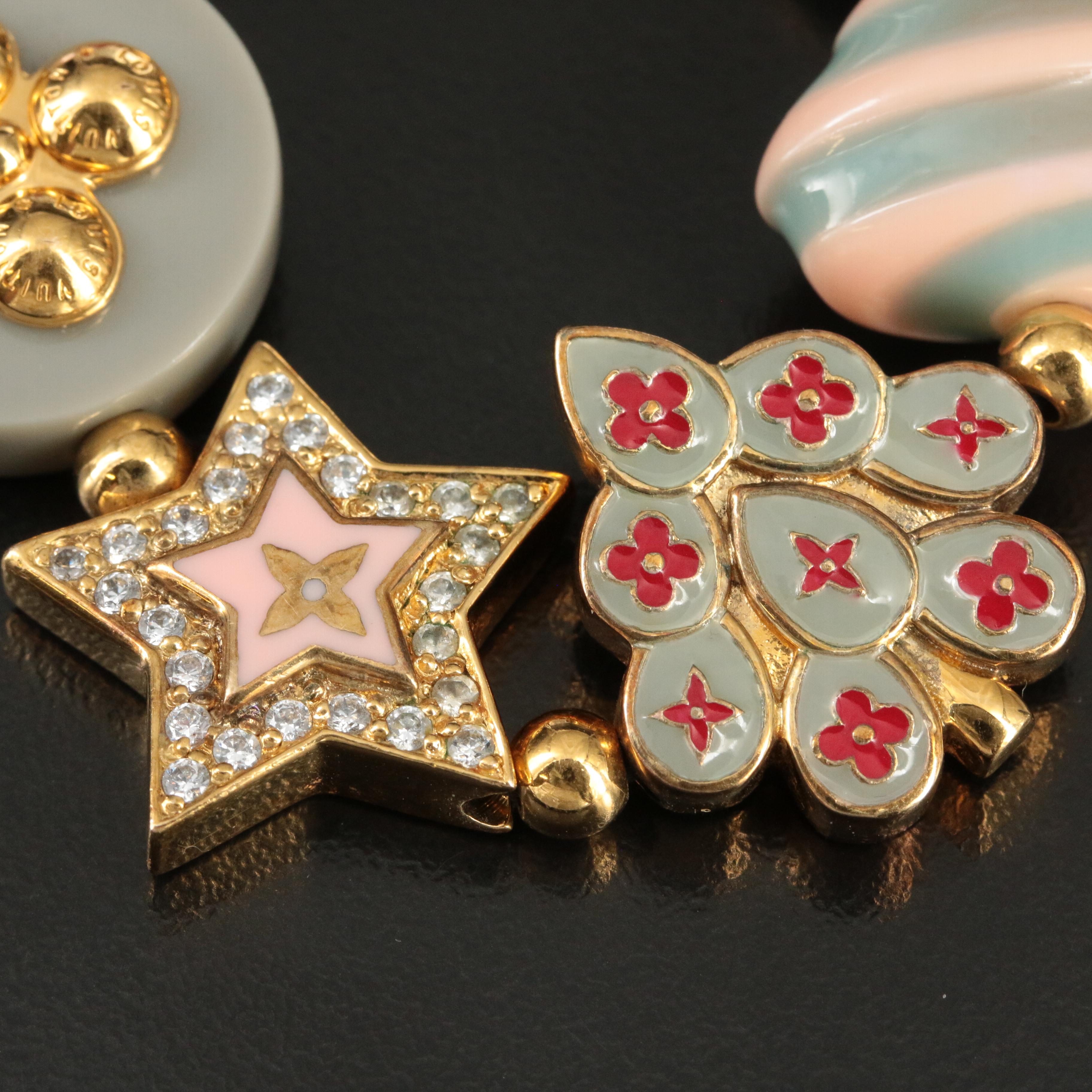 Louis Vuitton Candy Star Enamel and Glass Crystal Expandable Bracelet