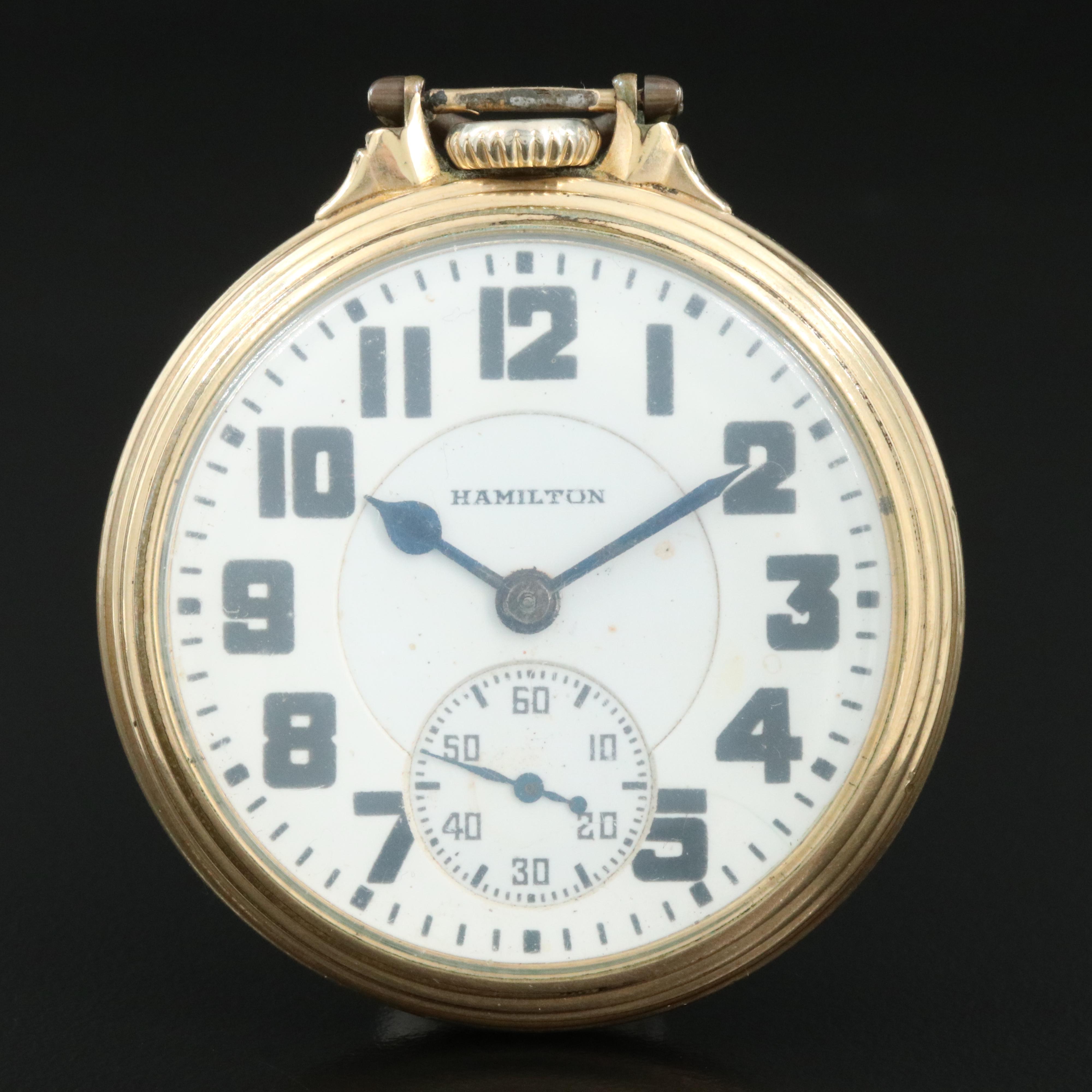 1930s Hamilton Open Face Railroad Grade Pocket Watch