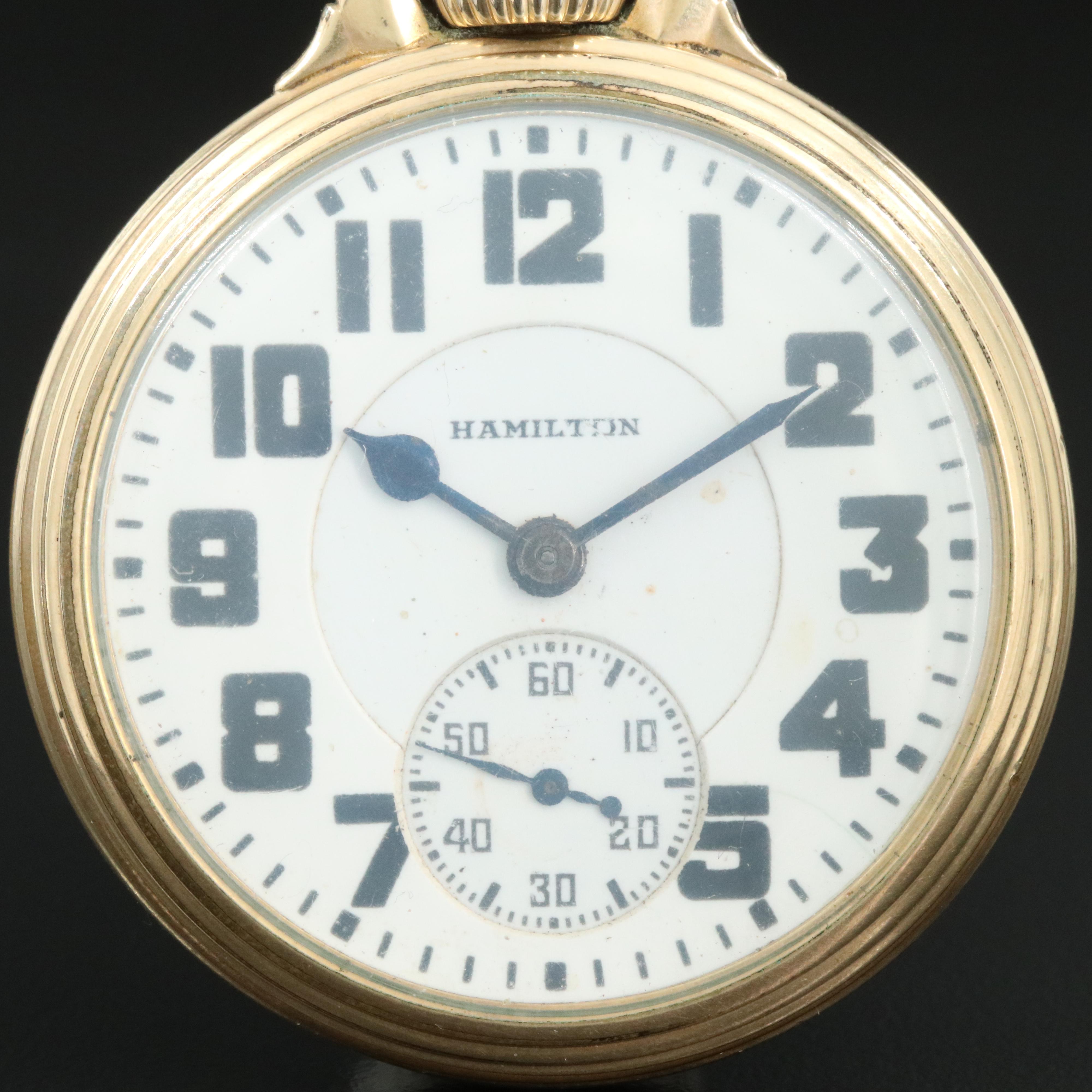 1930s Hamilton Open Face Railroad Grade Pocket Watch