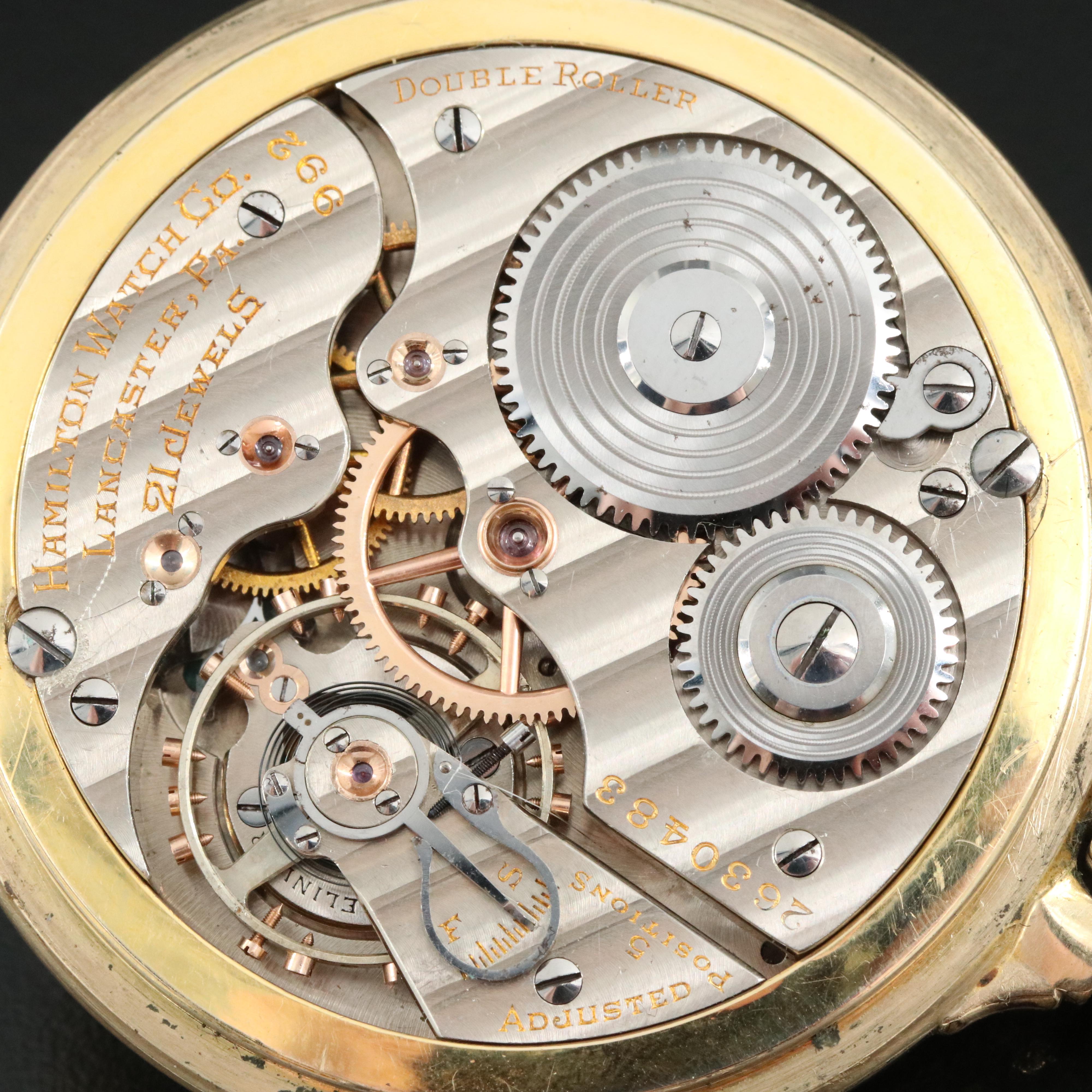 1930s Hamilton Open Face Railroad Grade Pocket Watch