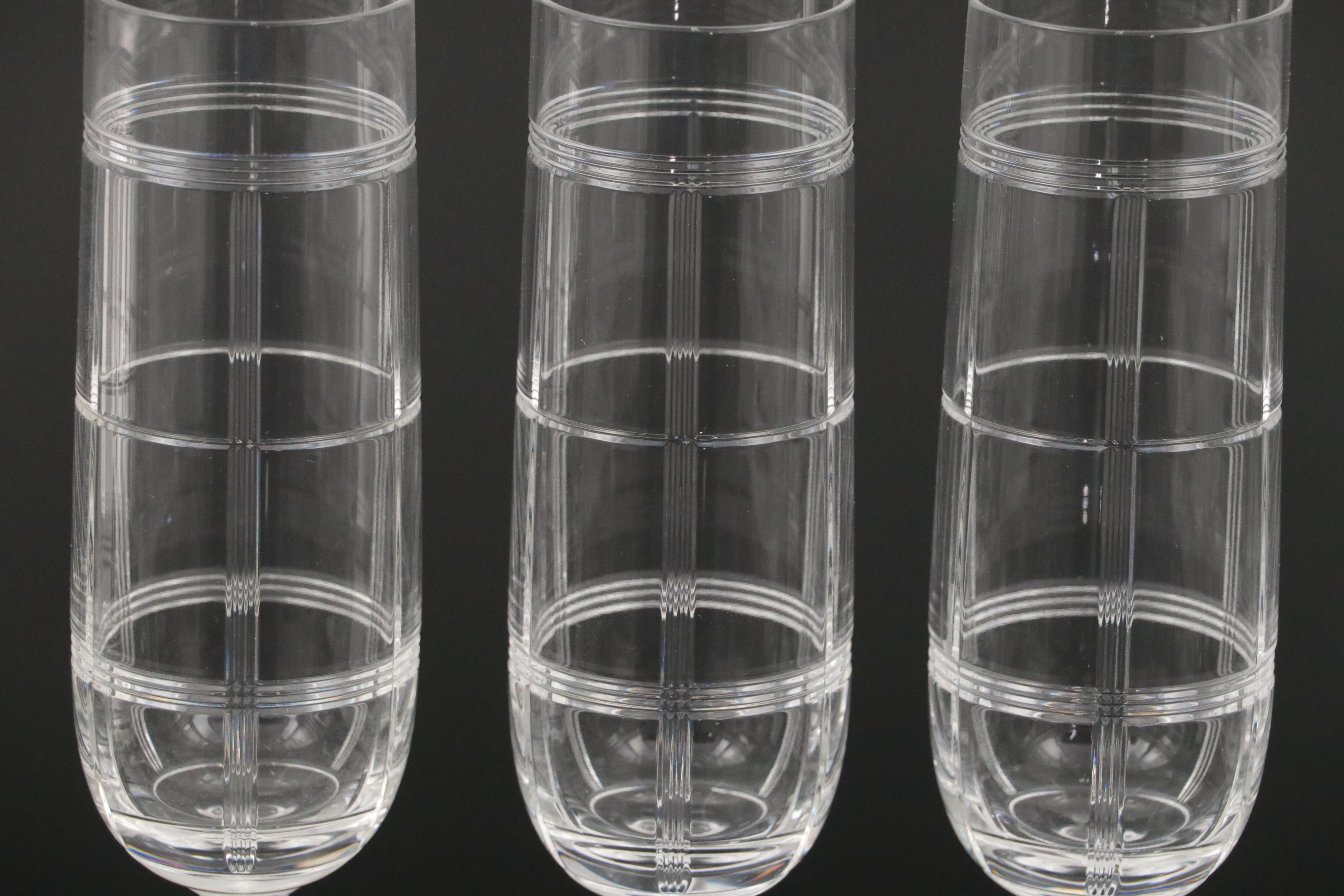 Ralph Lauren "Glen Plaid" Fluted Champagne Glasses