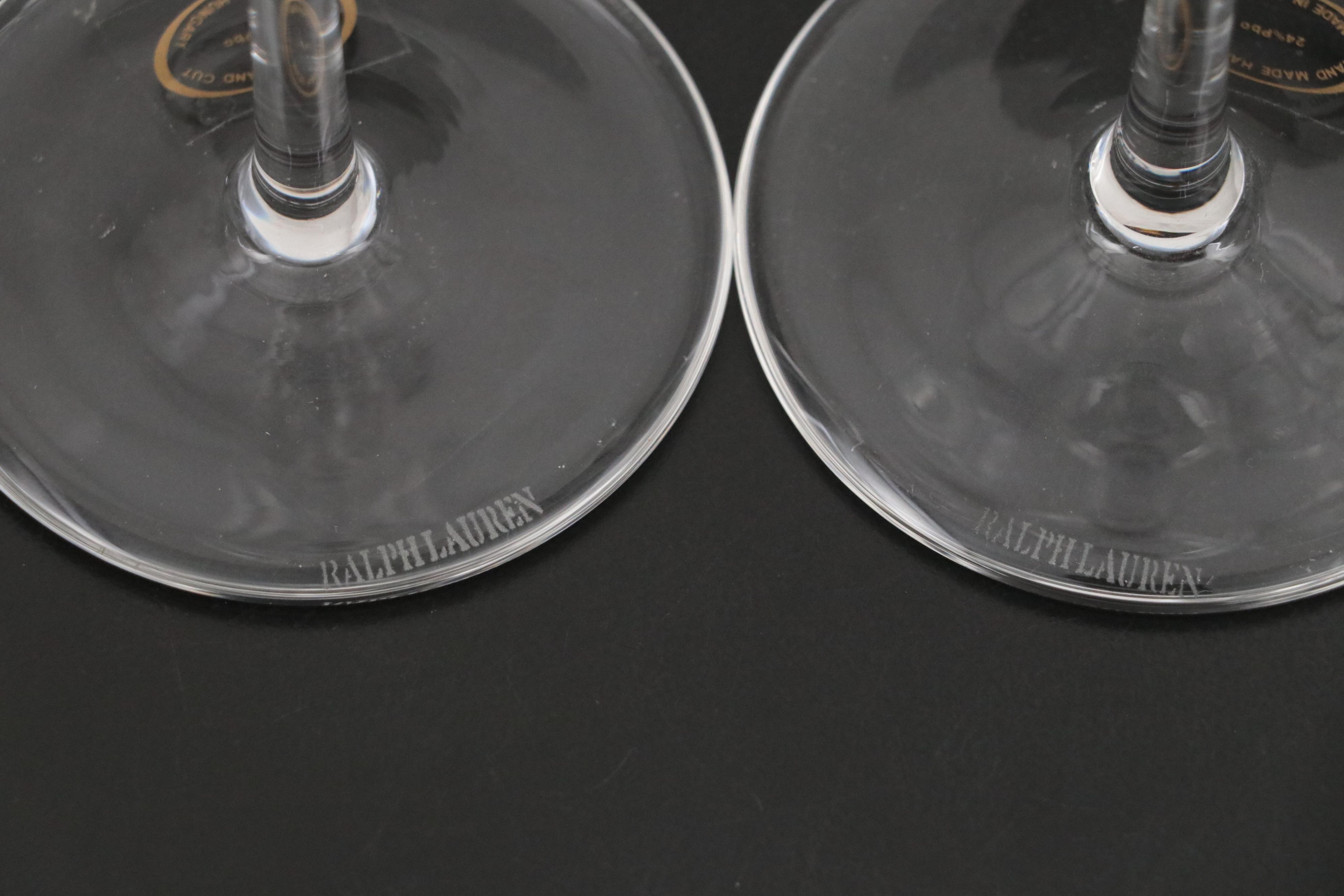 Ralph Lauren "Glen Plaid" Fluted Champagne Glasses