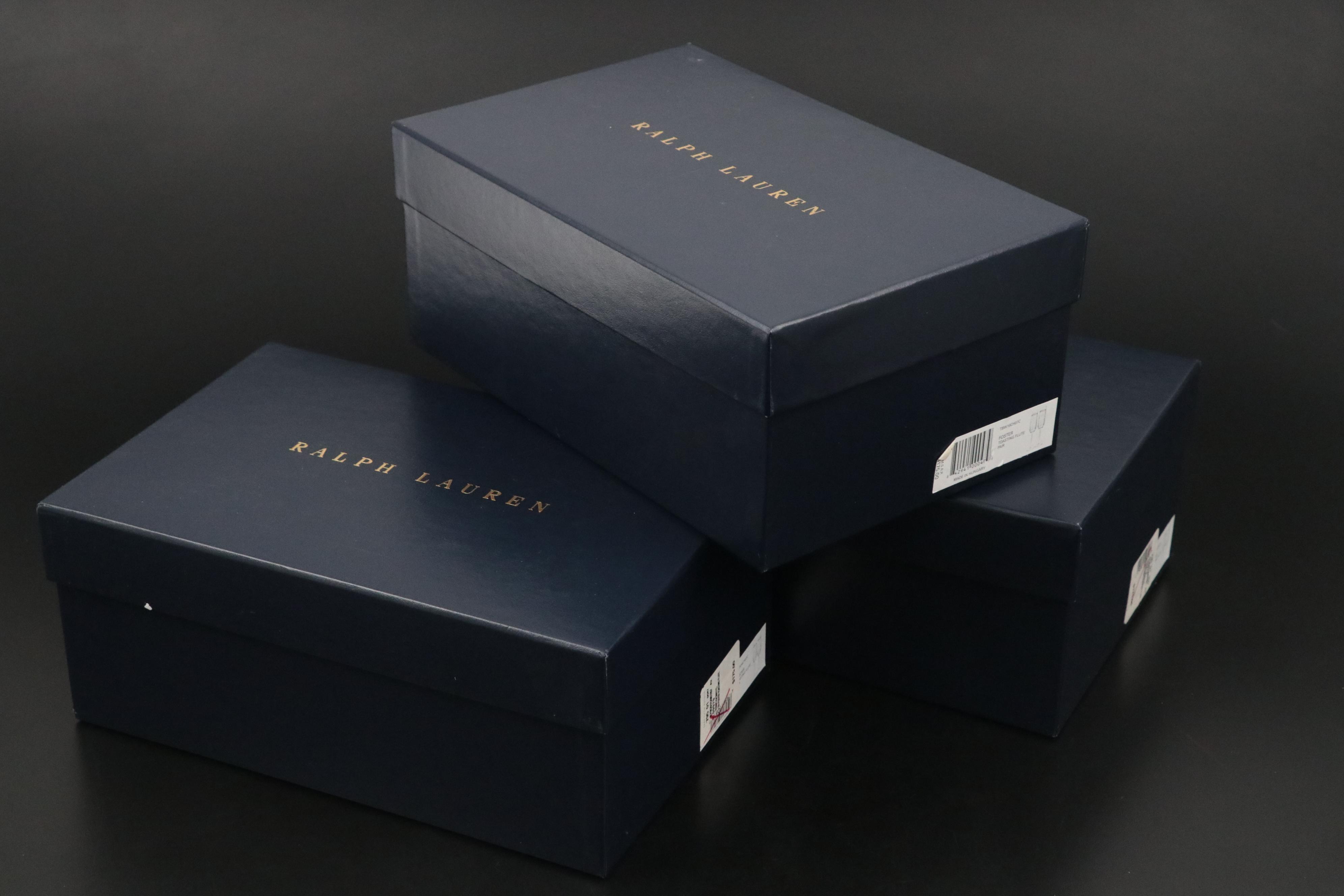 Ralph Lauren "Glen Plaid" Fluted Champagne Glasses