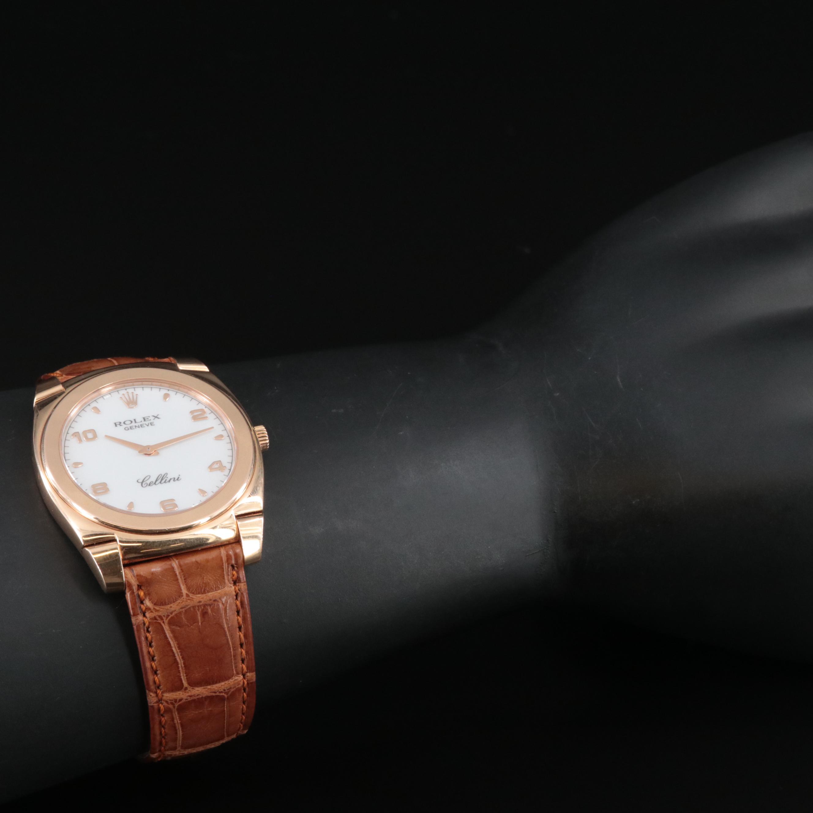 1990s 18K Rolex Cellini Stem Wind Watch