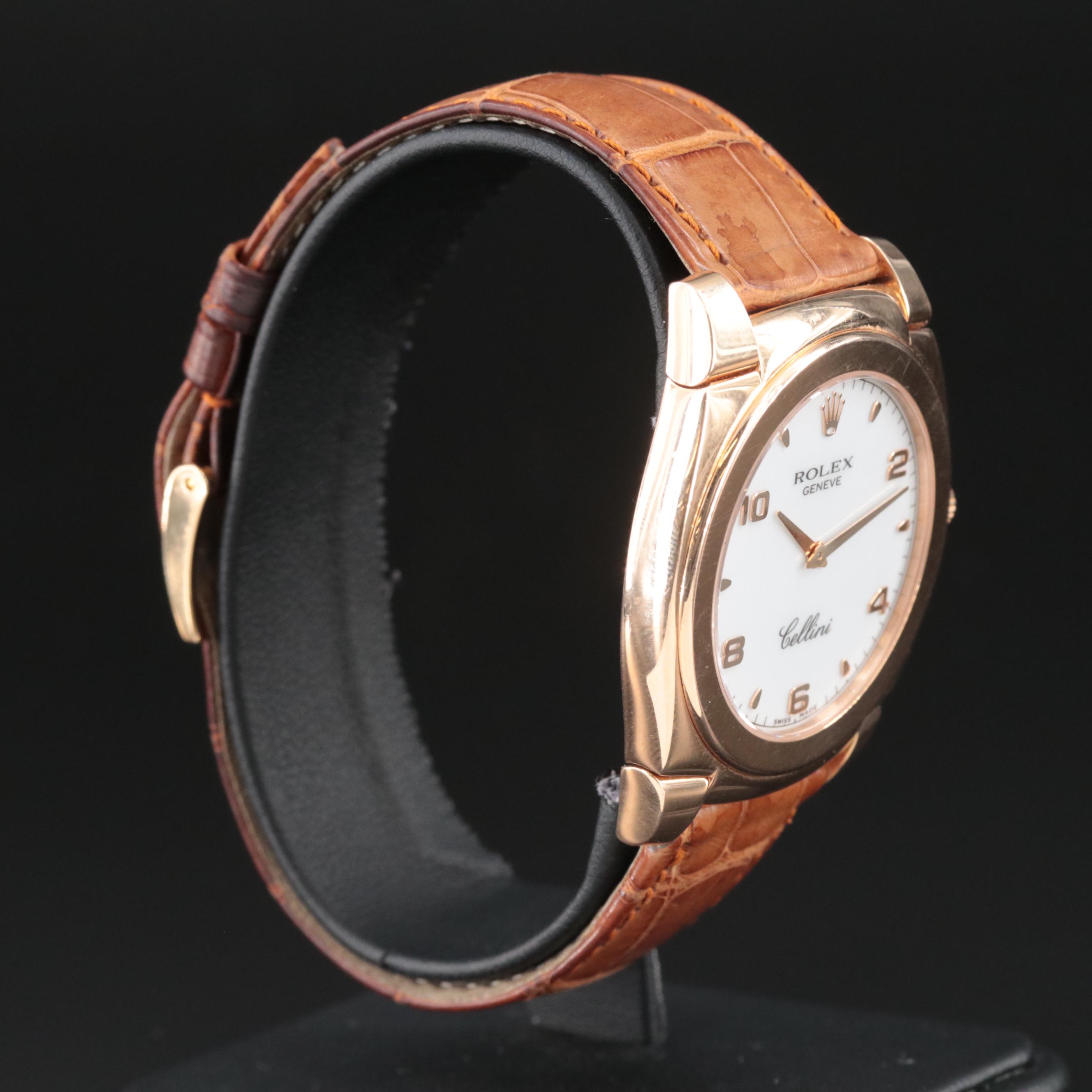 1990s 18K Rolex Cellini Stem Wind Watch