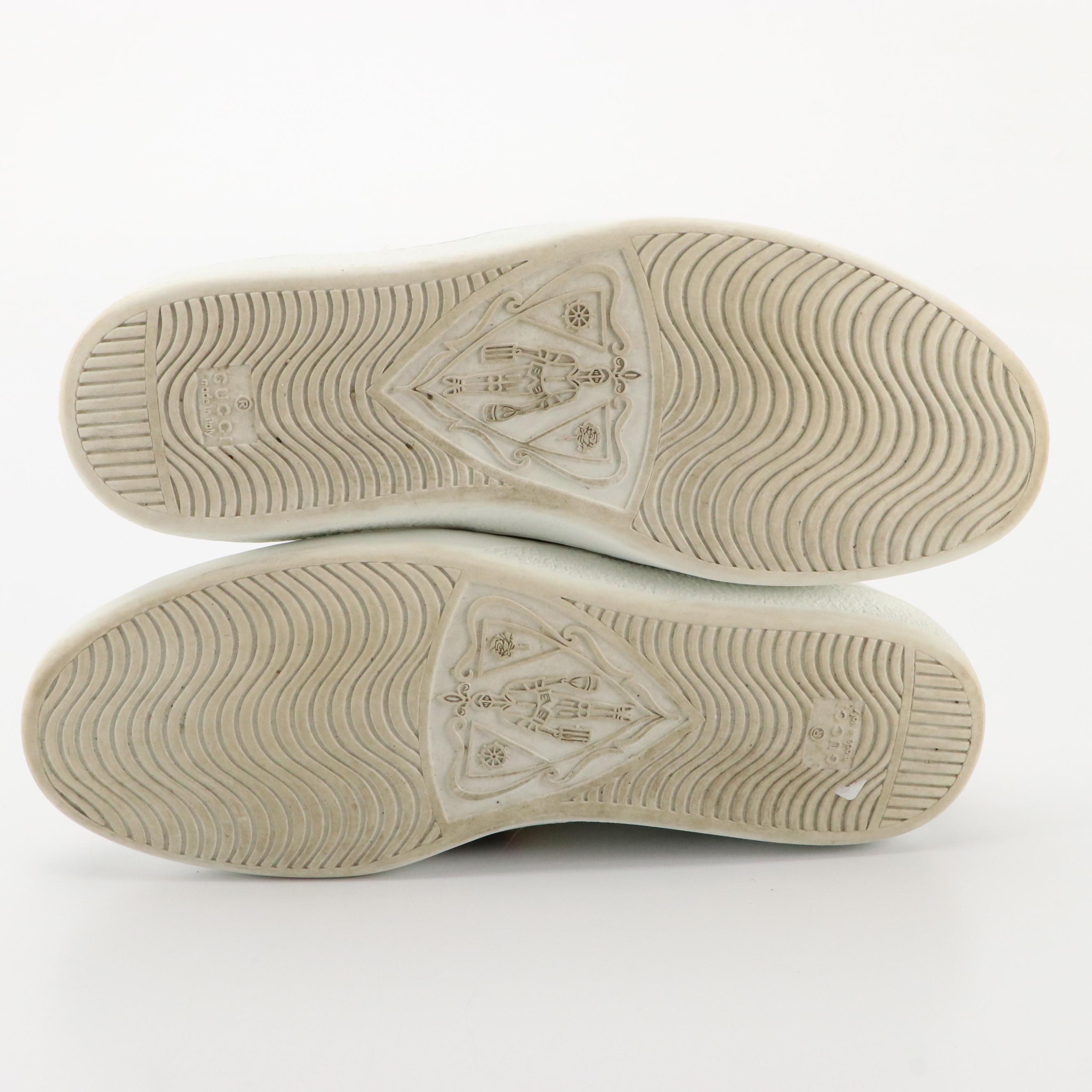 Men's Gucci Ace White Leather Ivory Stripe Low Top Sneakers