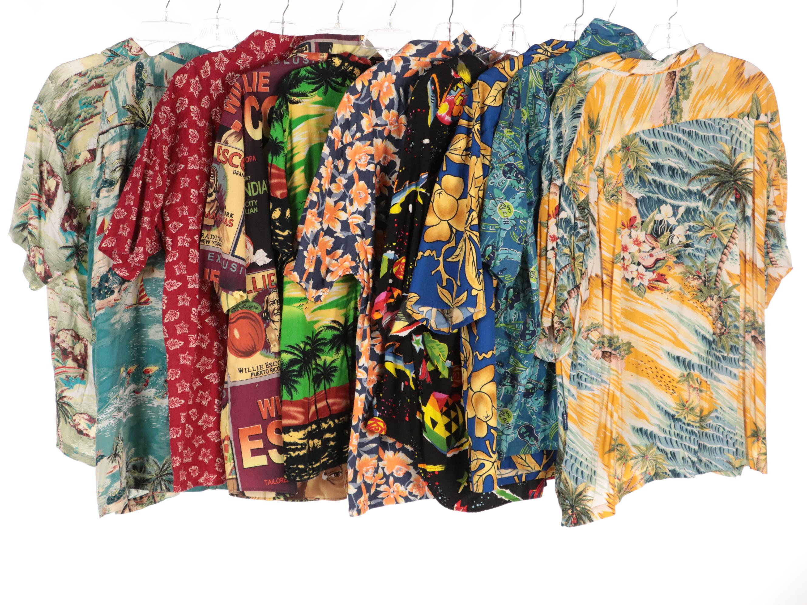 Men's Printed and Hawaiian Style Button-Up Shirts