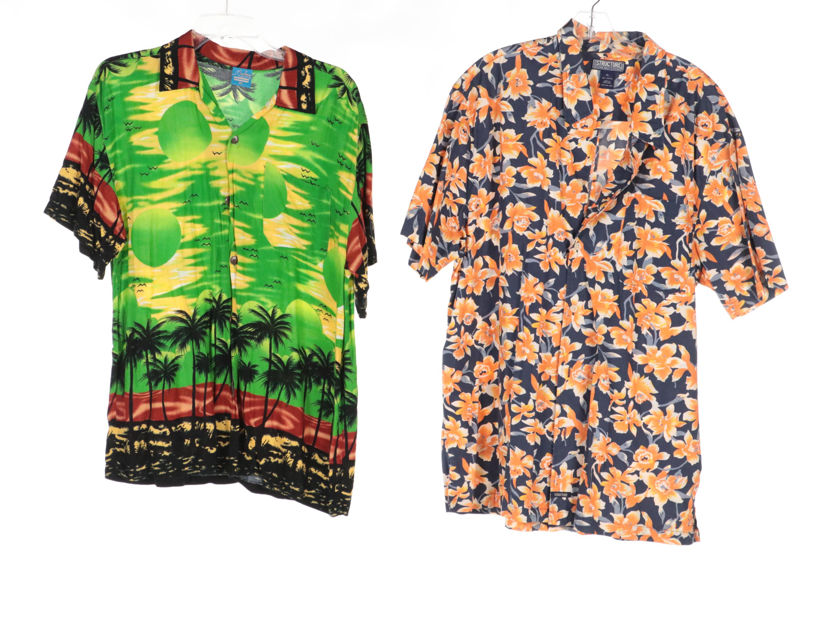 Men's Printed and Hawaiian Style Button-Up Shirts