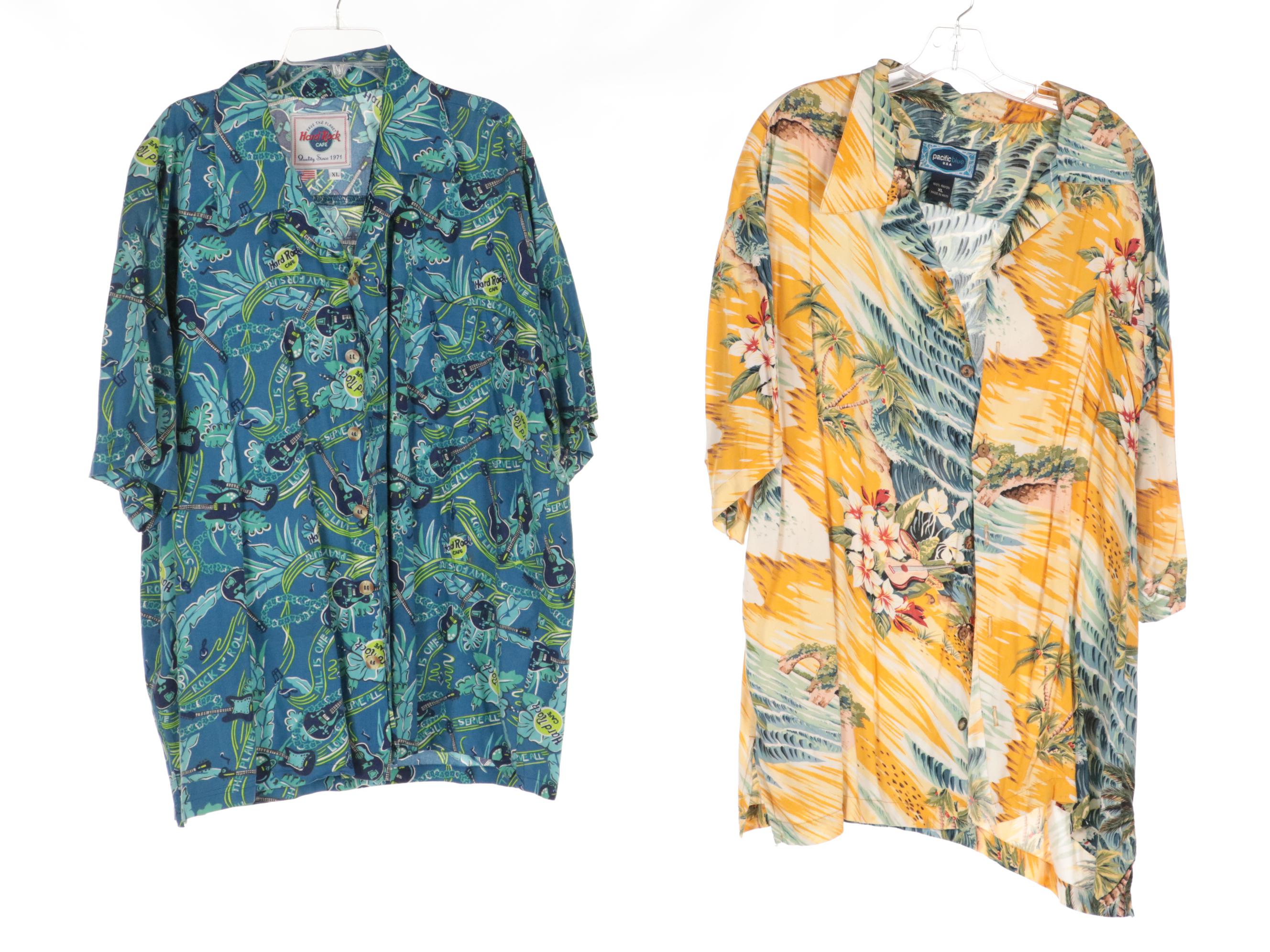 Men's Printed and Hawaiian Style Button-Up Shirts