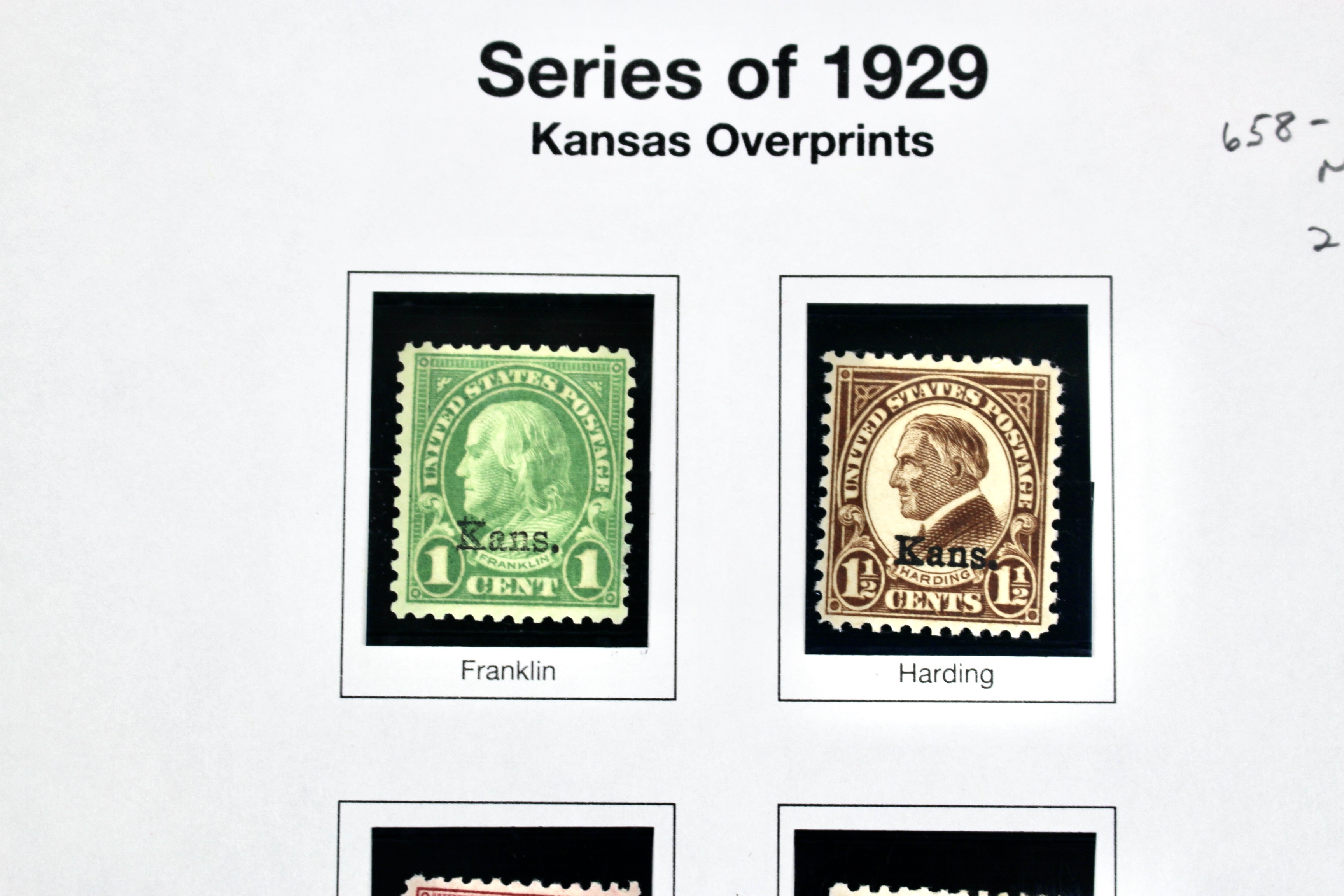 Complete Group of Kansas Overprint Stamps