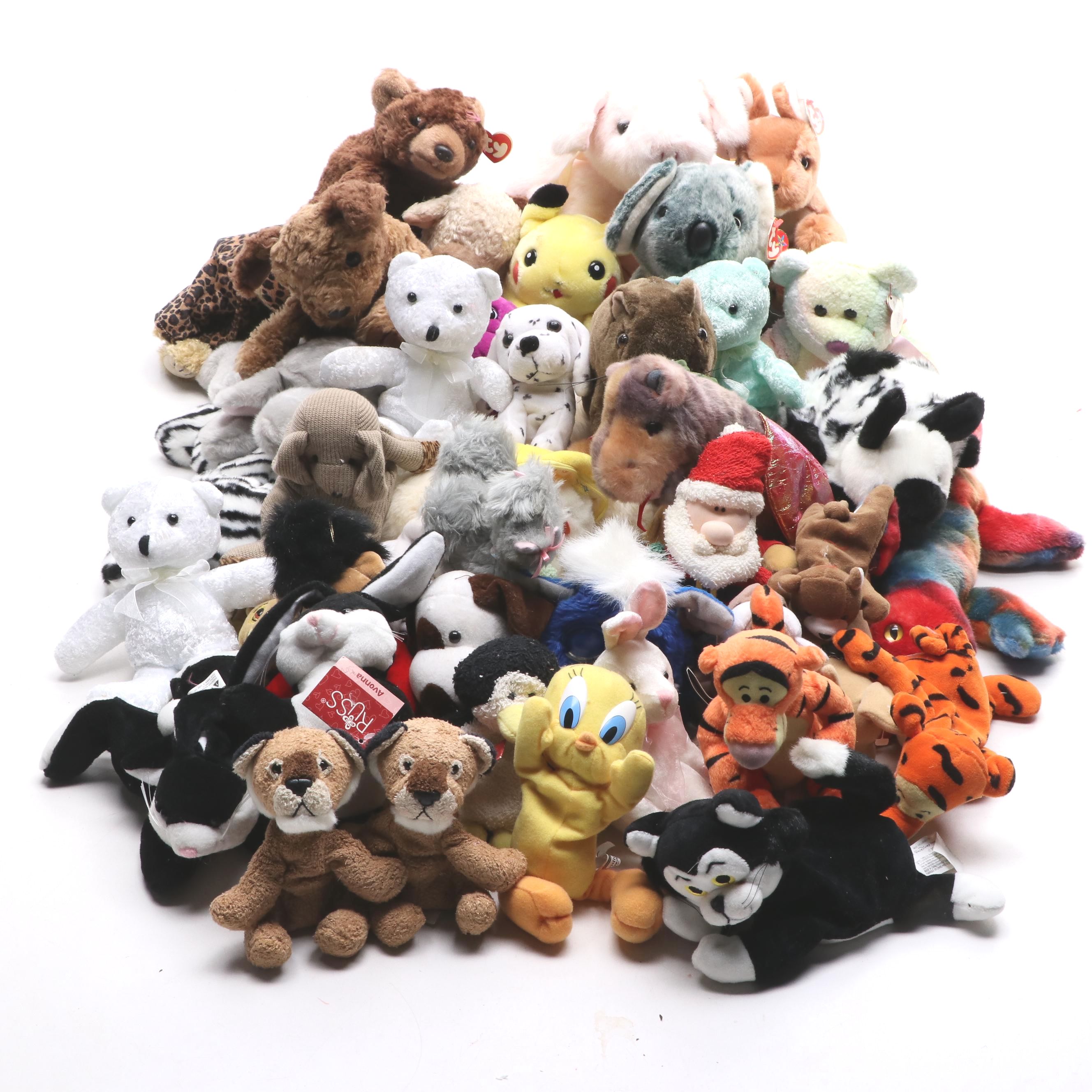 Russ, Ty and Other Stuffed Animals Including "Pikachu" and More