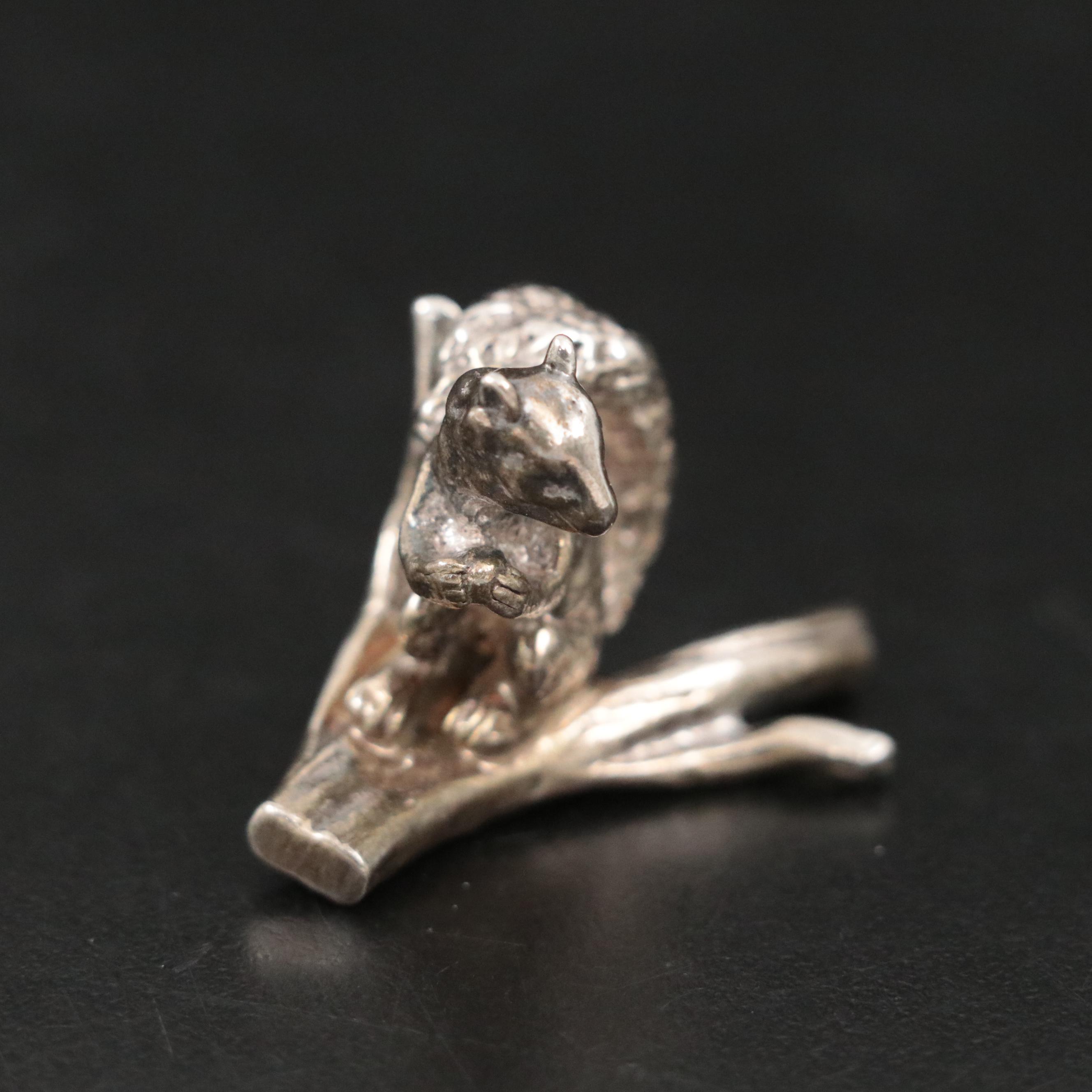 Tiffany & Co. Sterling Silver Squirrel on Branch Place Card Holder