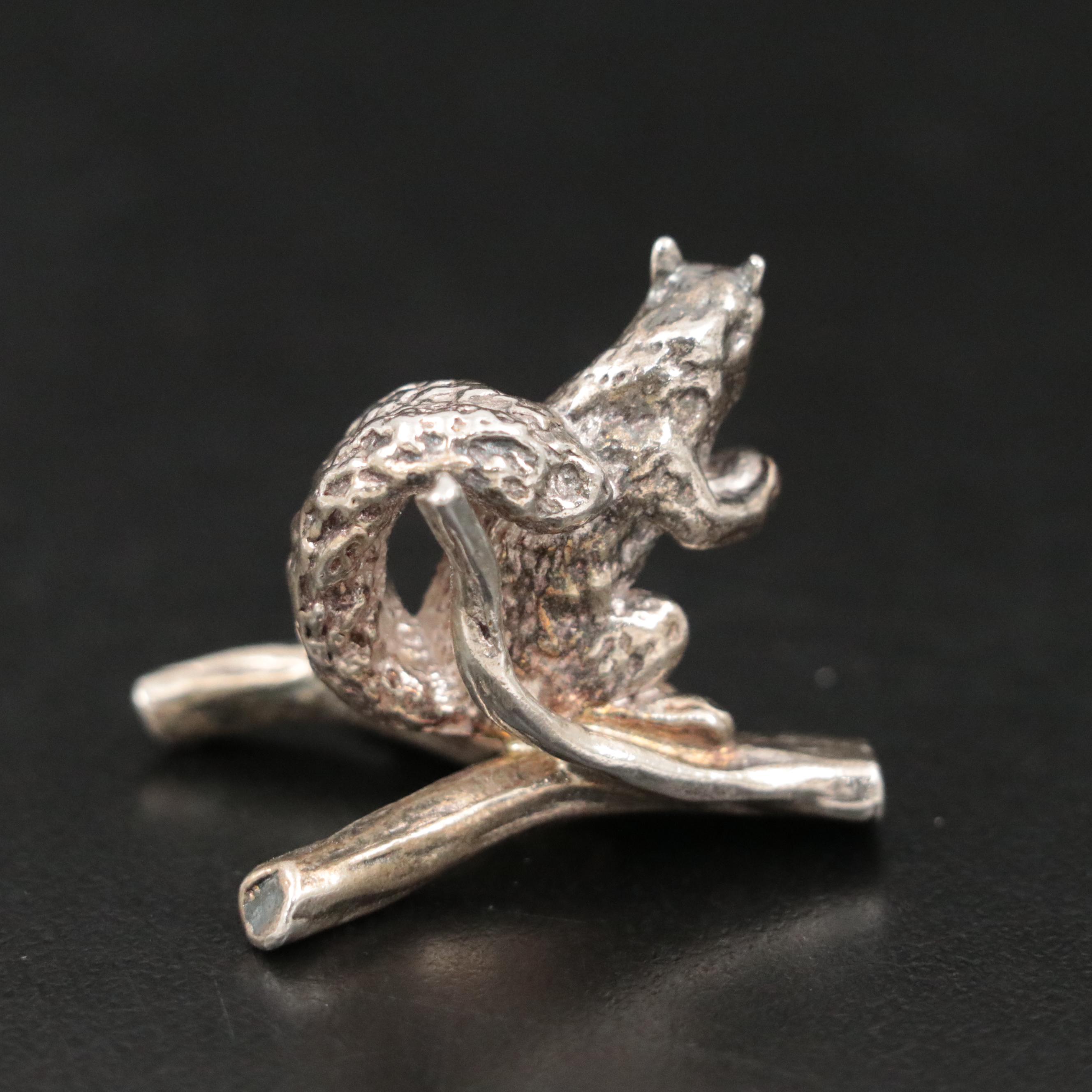 Tiffany & Co. Sterling Silver Squirrel on Branch Place Card Holder