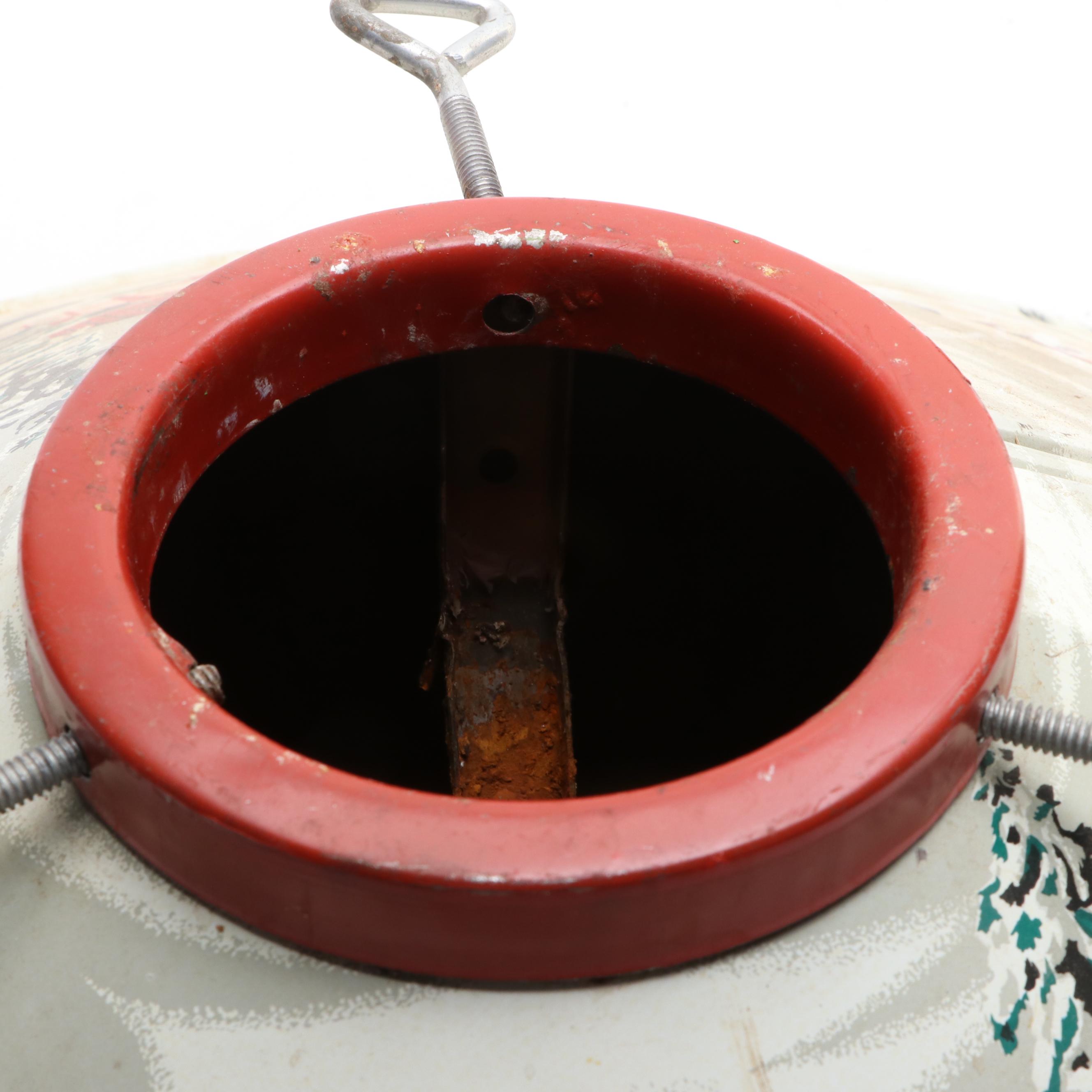 Painted Metal Tree Stand with Snowy Scene
