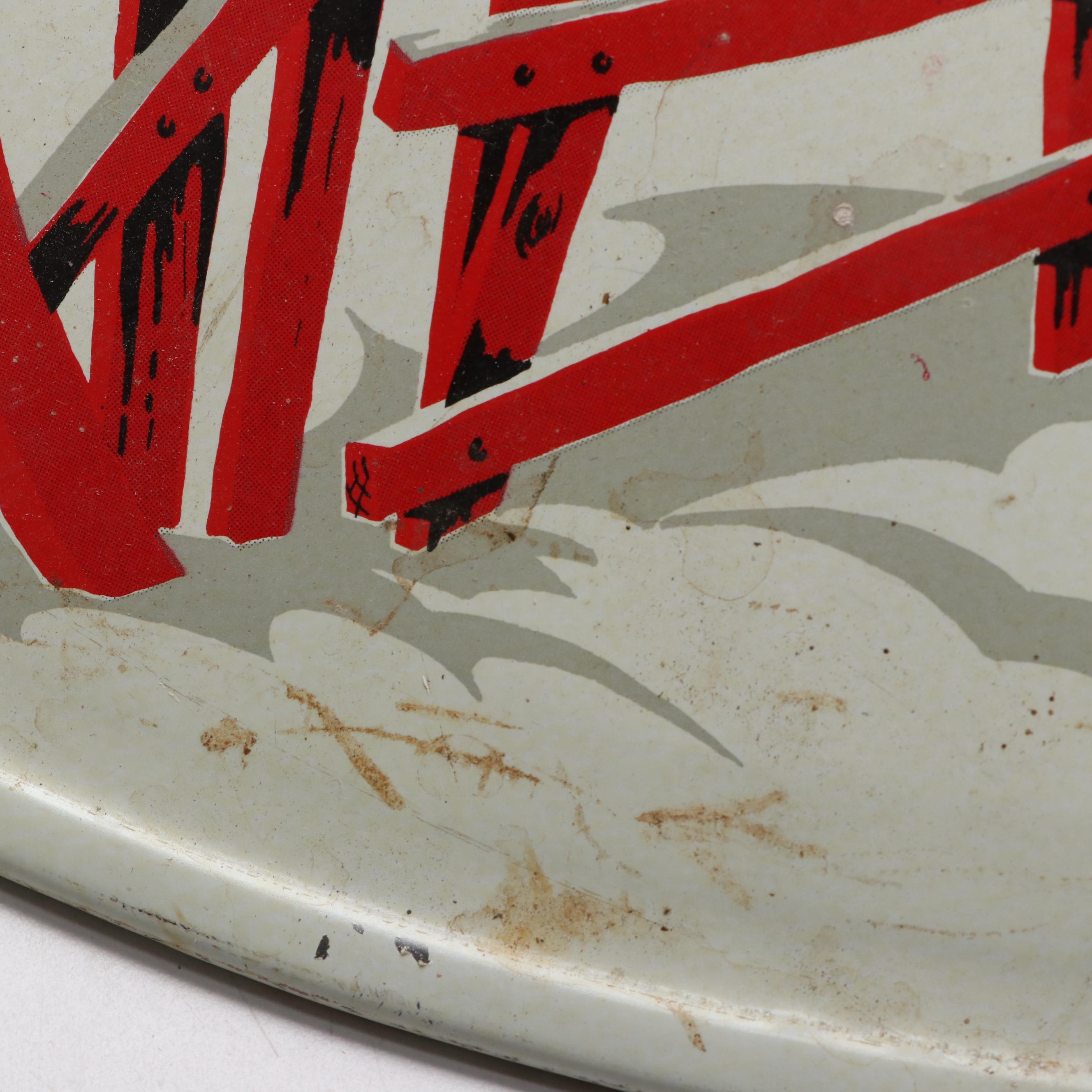 Painted Metal Tree Stand with Snowy Scene