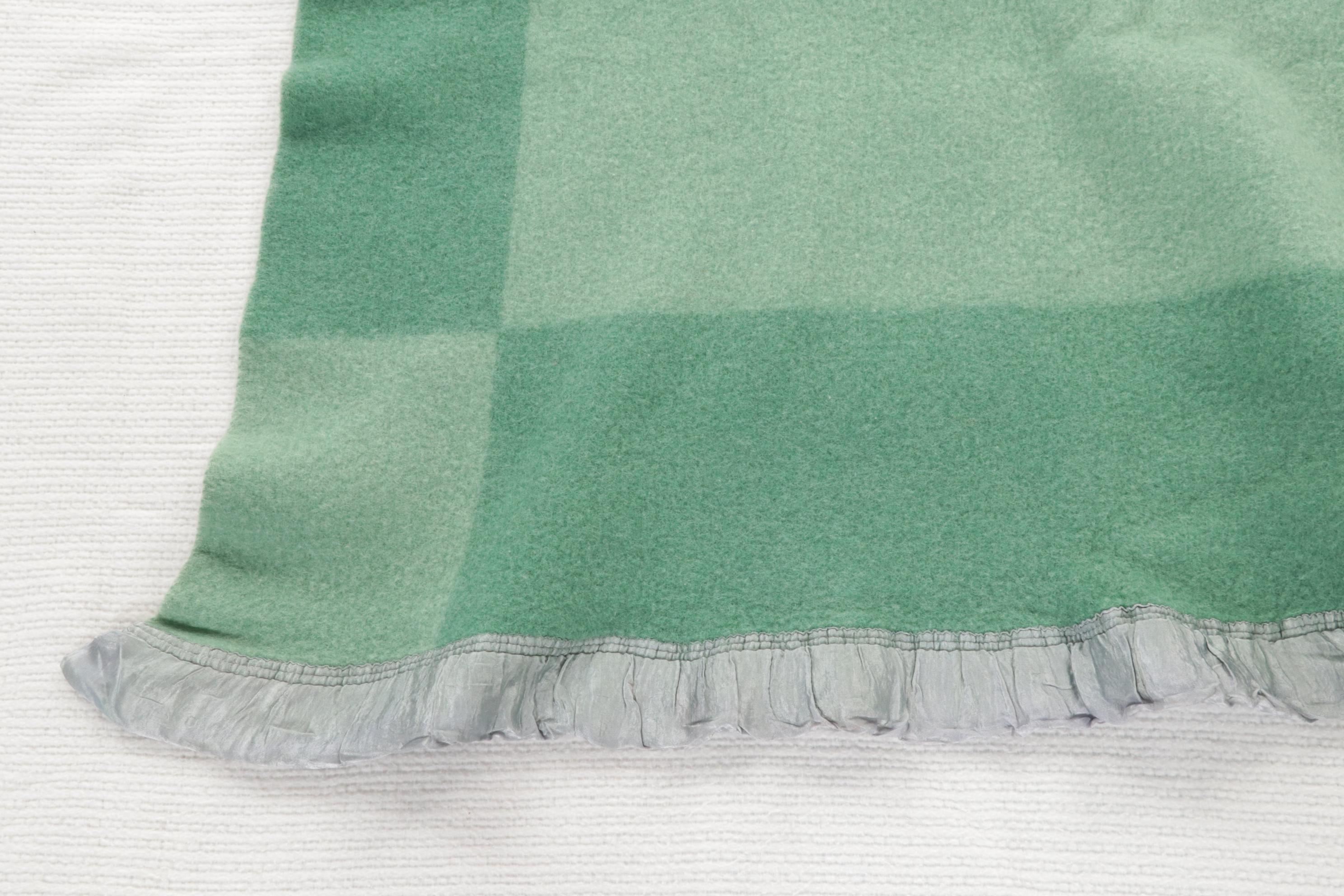 Wool Blanket with Satin Trim, Waffle Weave Blanket, and Chenille Bedspread