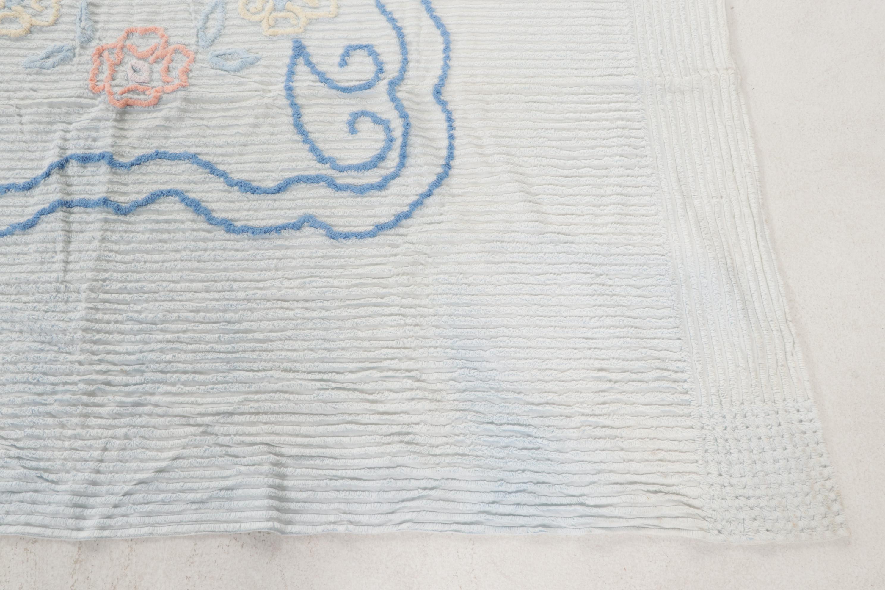 Wool Blanket with Satin Trim, Waffle Weave Blanket, and Chenille Bedspread