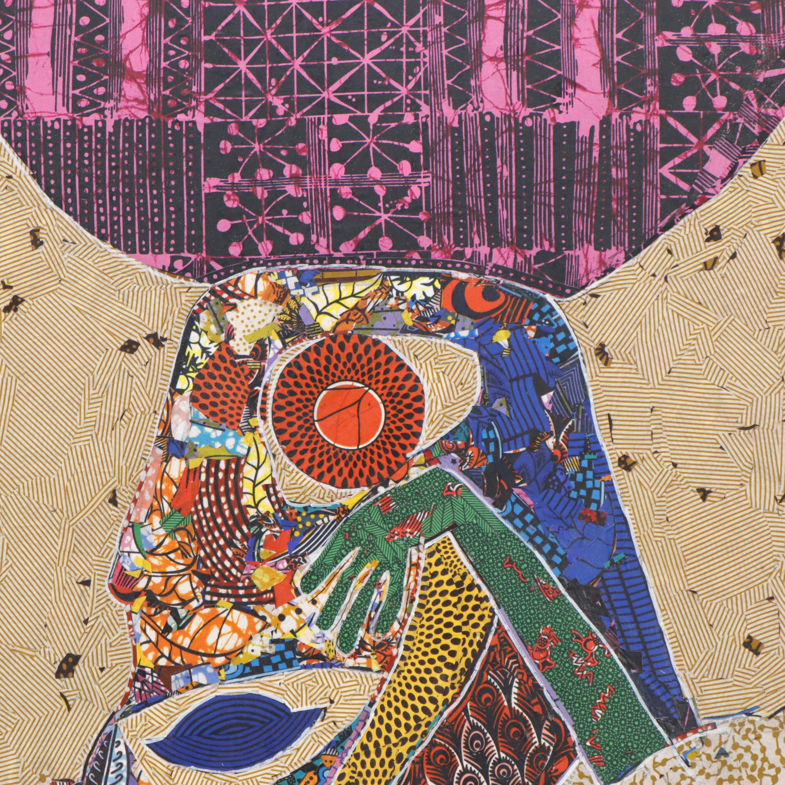 Ola Williams Abstract Mixed Media Painting "Prosperous Lady," 2020