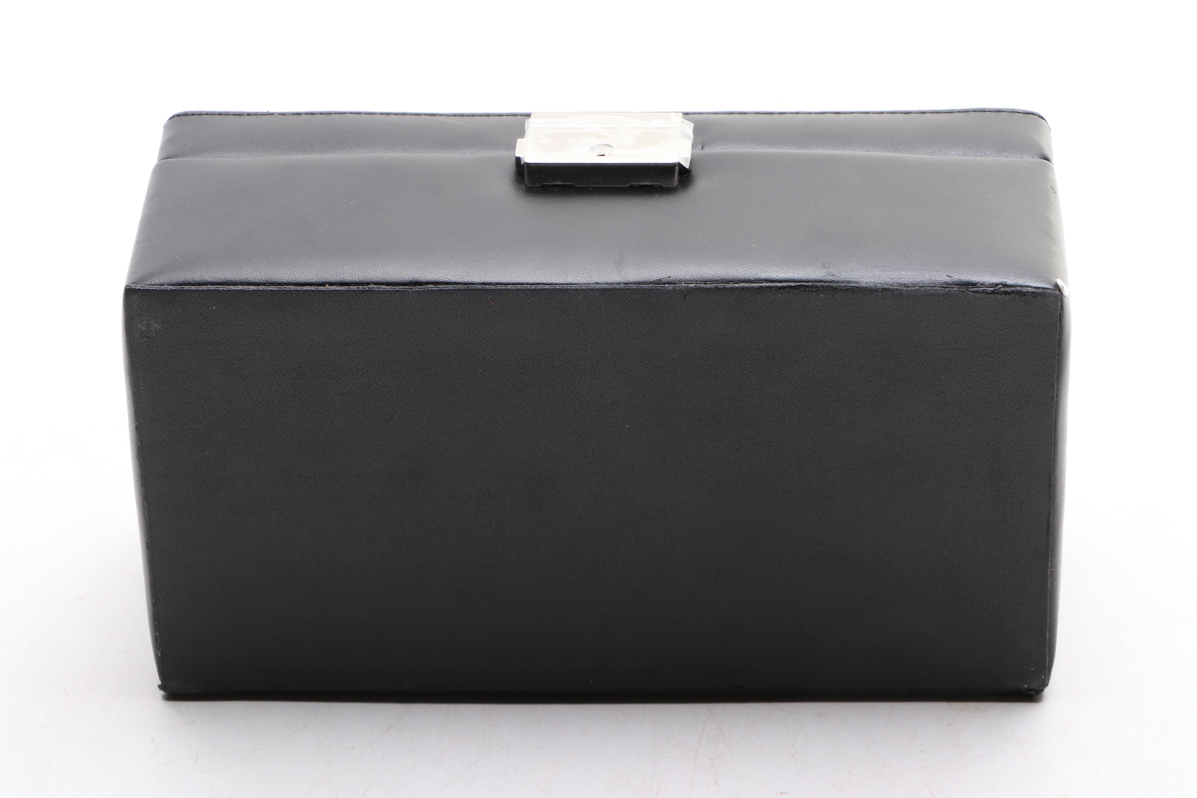 Faux Leather Watch Case and Jewelry Box with Black Matte Finish