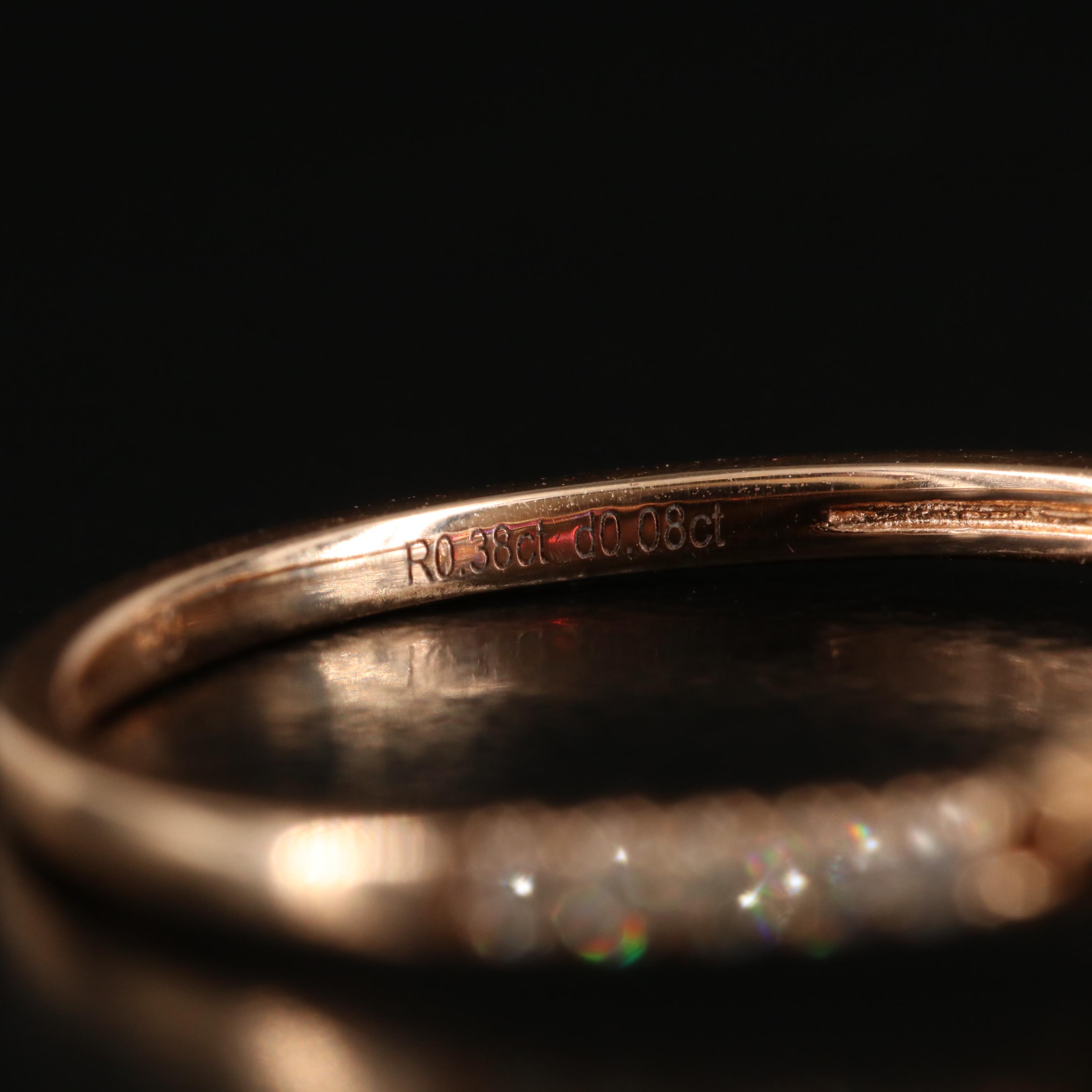 18K Rose Gold Ruby and Diamond Stacking Band