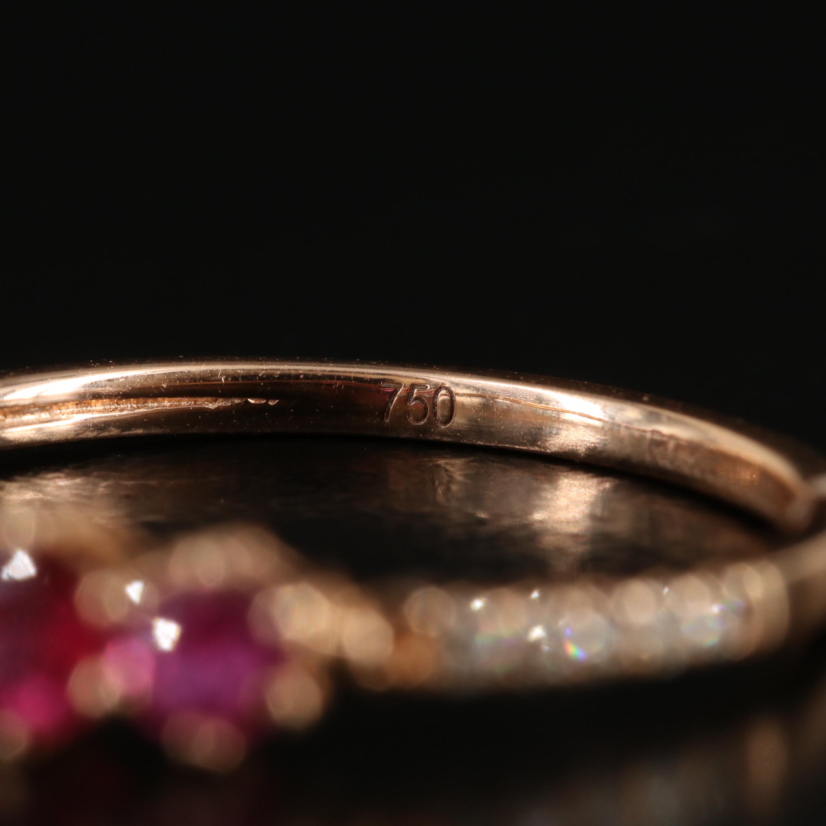 18K Rose Gold Ruby and Diamond Stacking Band