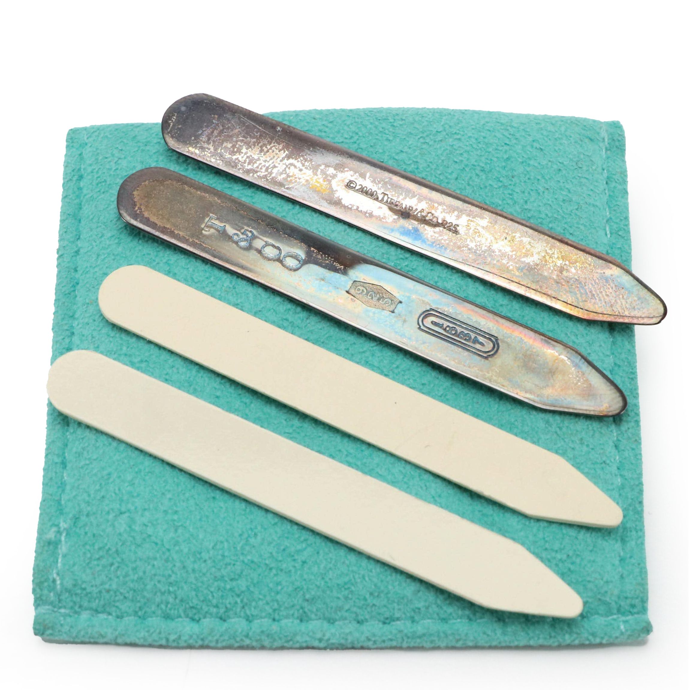 Tiffany & Co. Sterling Silver Collar Stay in Pouch