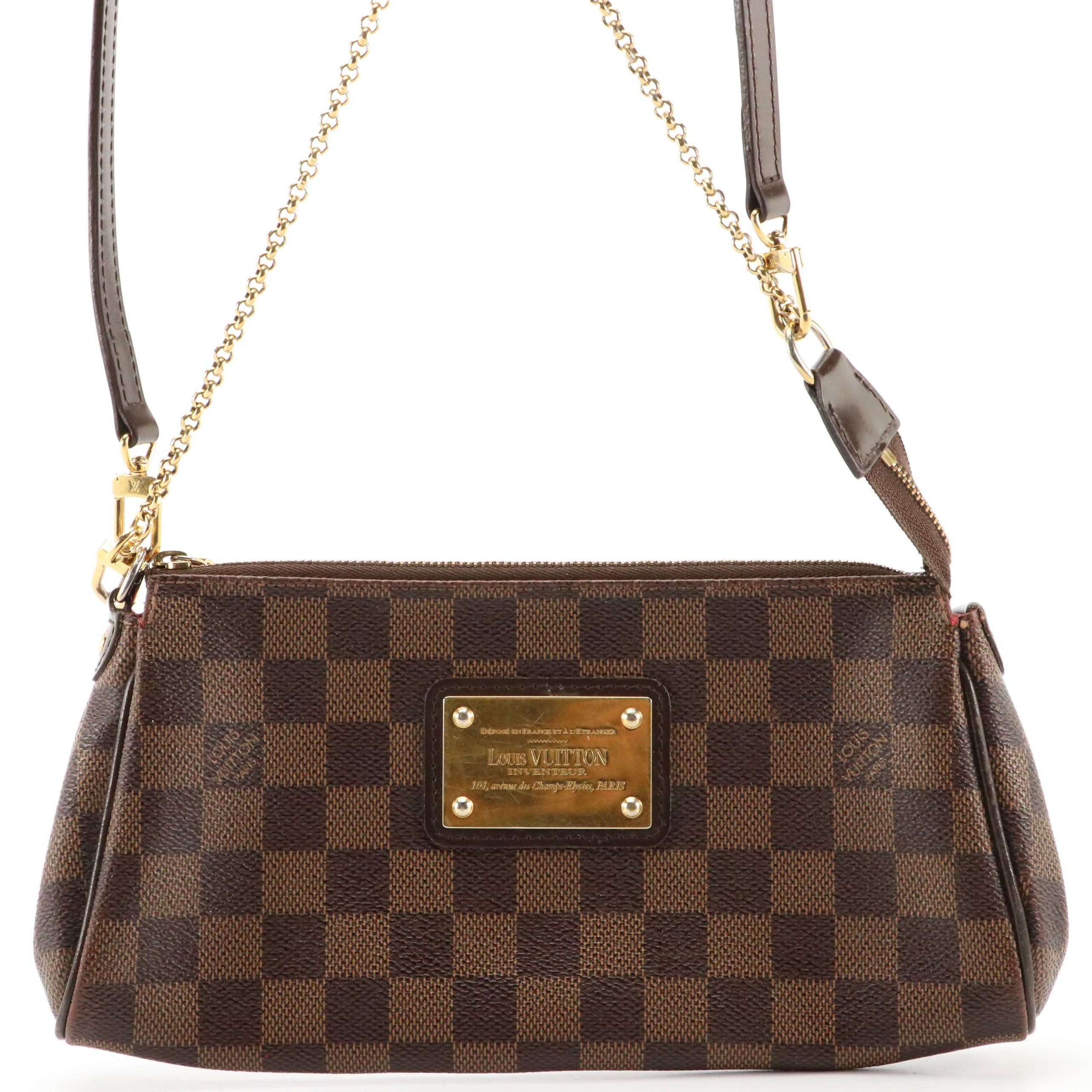 Louis Vuitton Pochette Eva in Damier Ebene Canvas