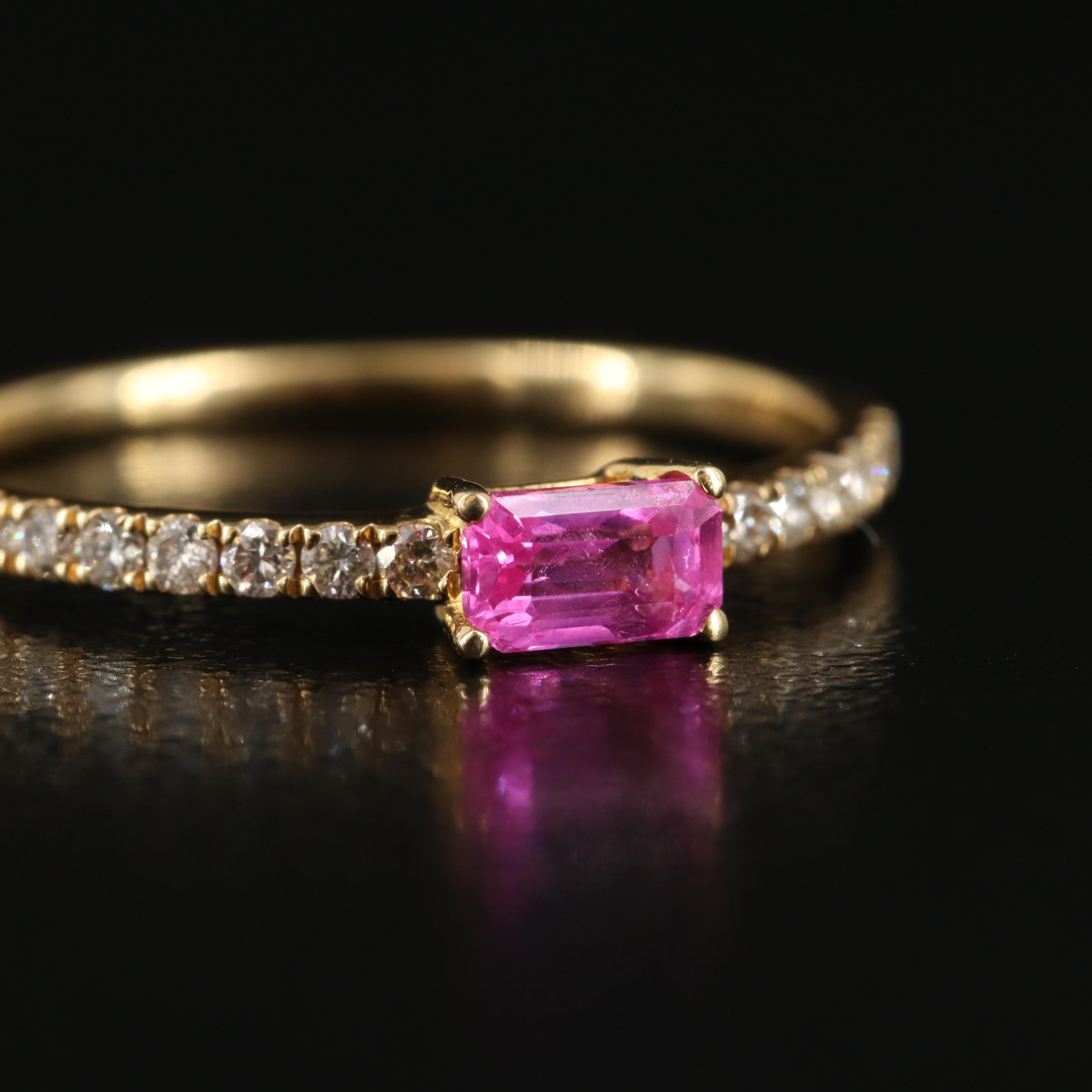 18K Ruby and Diamond Stacking Band