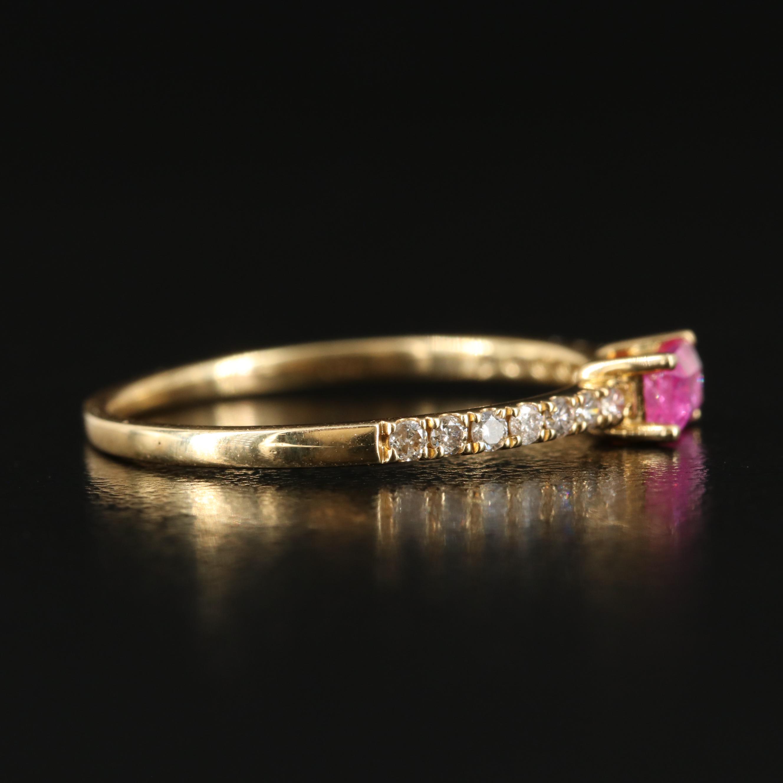 18K Ruby and Diamond Stacking Band