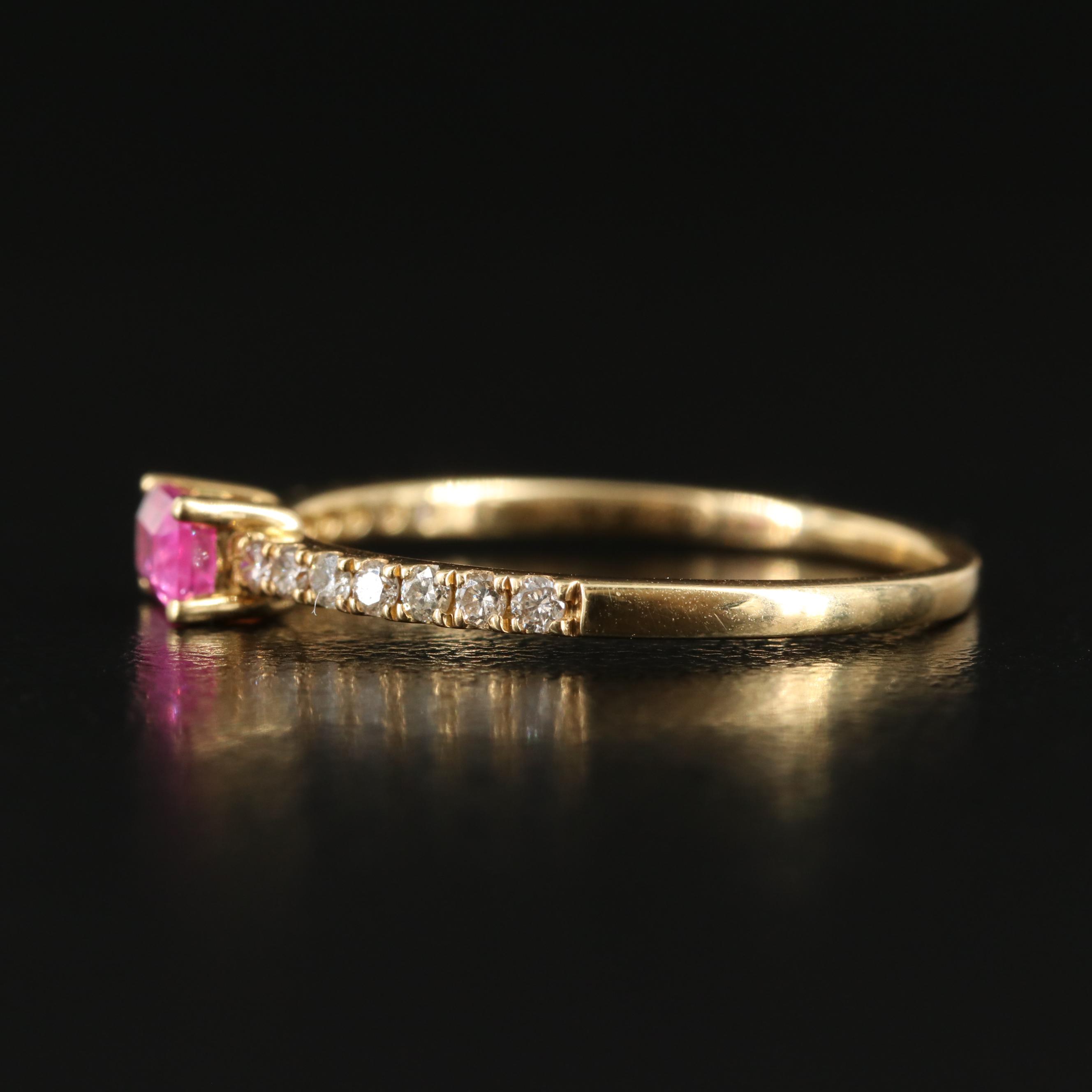 18K Ruby and Diamond Stacking Band