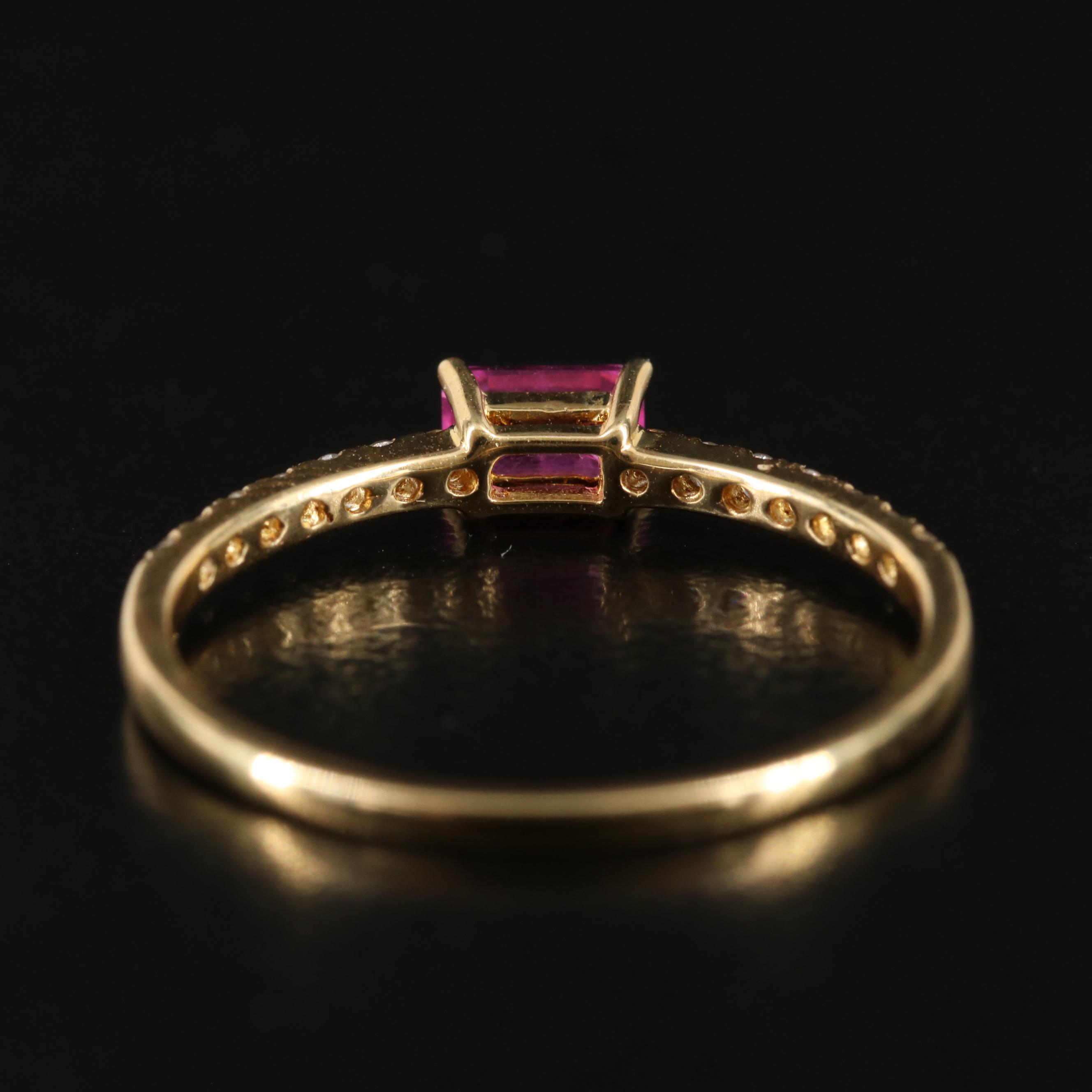 18K Ruby and Diamond Stacking Band