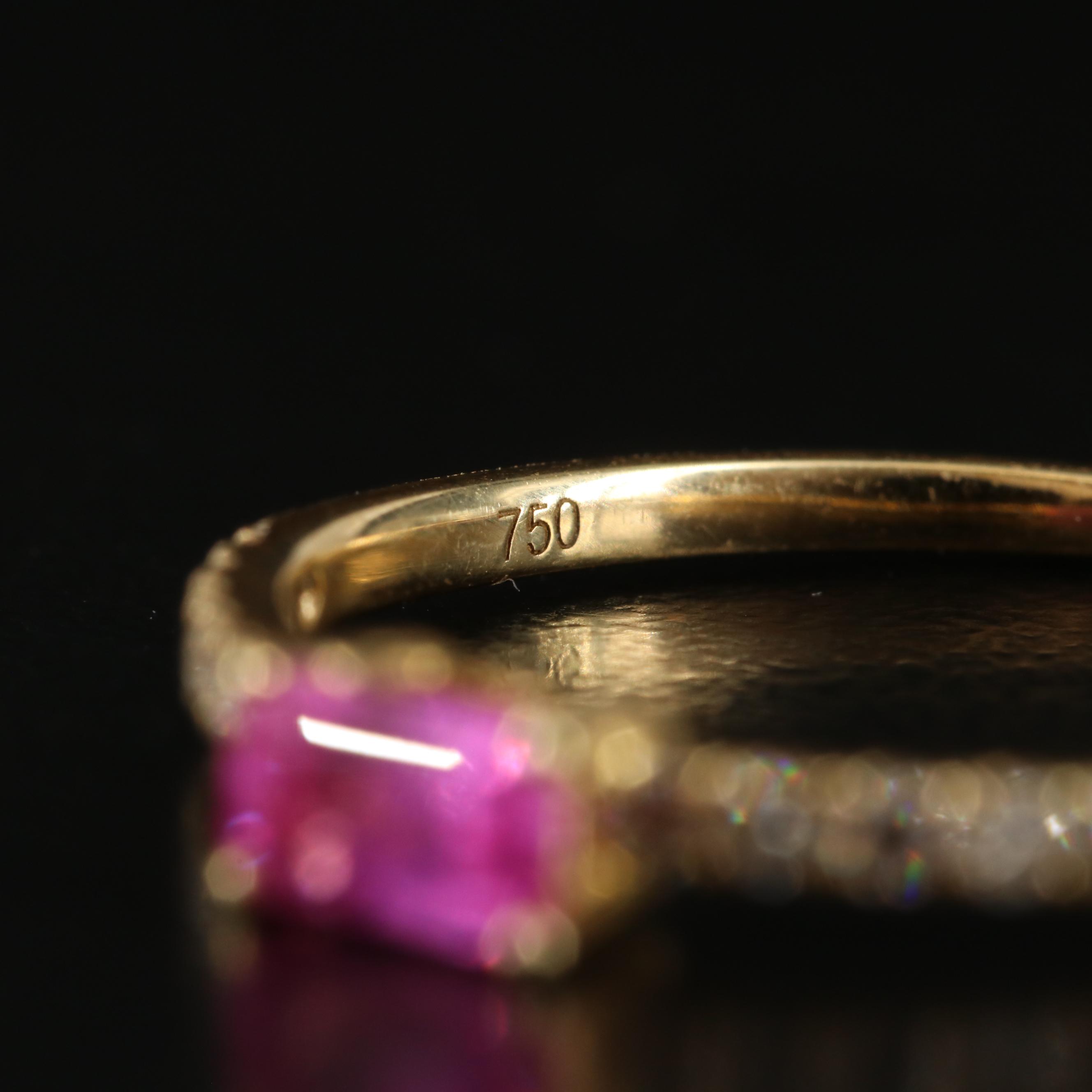 18K Ruby and Diamond Stacking Band